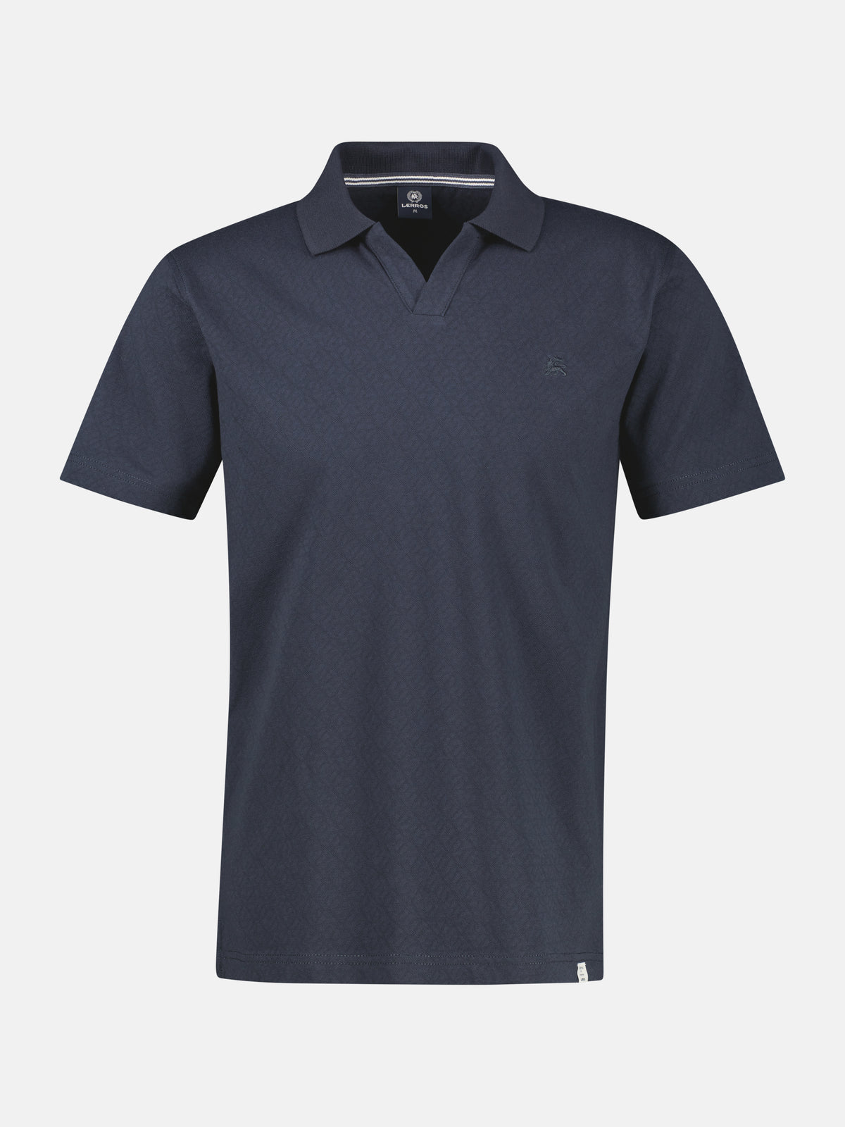Modernes Poloshirt mit Jaquard-Muster und knopflosem Kragen - Polo Shirt Kurzarm