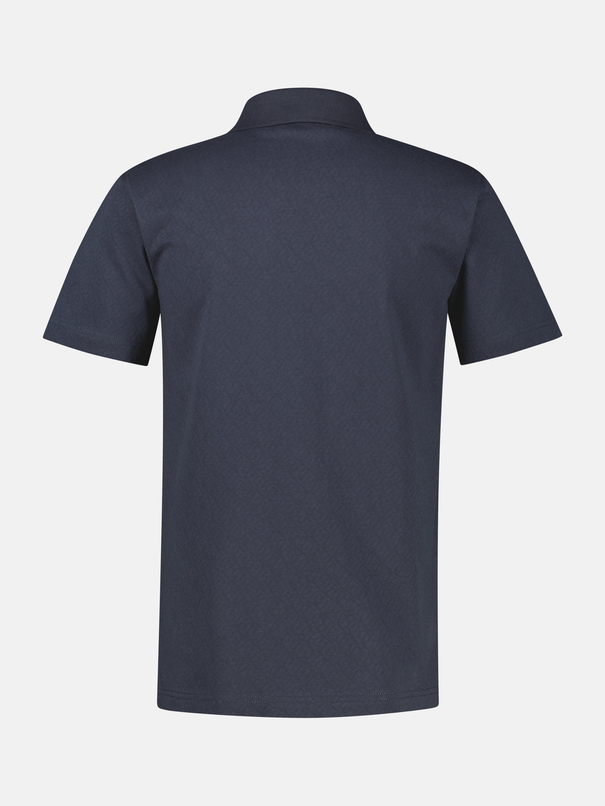 Modernes Poloshirt mit Jaquard-Muster und knopflosem Kragen - Polo Shirt Kurzarm