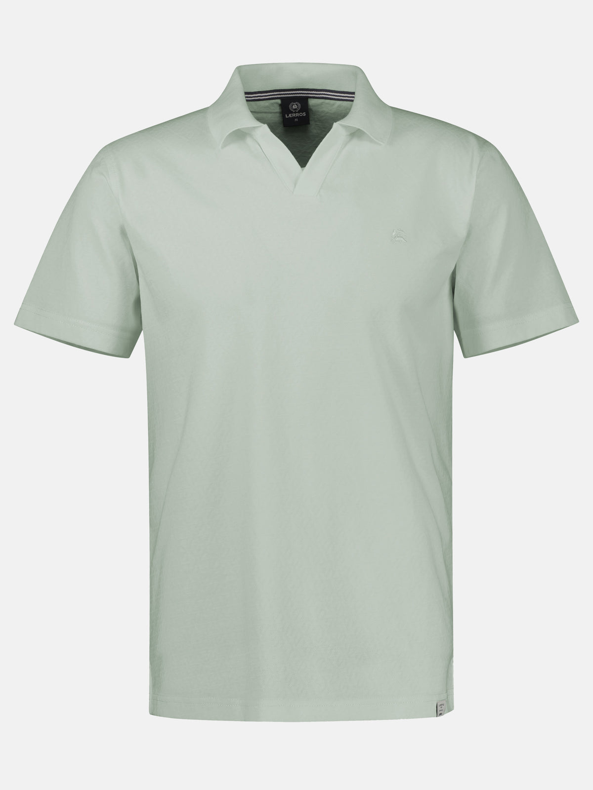 Modernes Poloshirt mit Jaquard-Muster und knopflosem Kragen - Polo Shirt Kurzarm