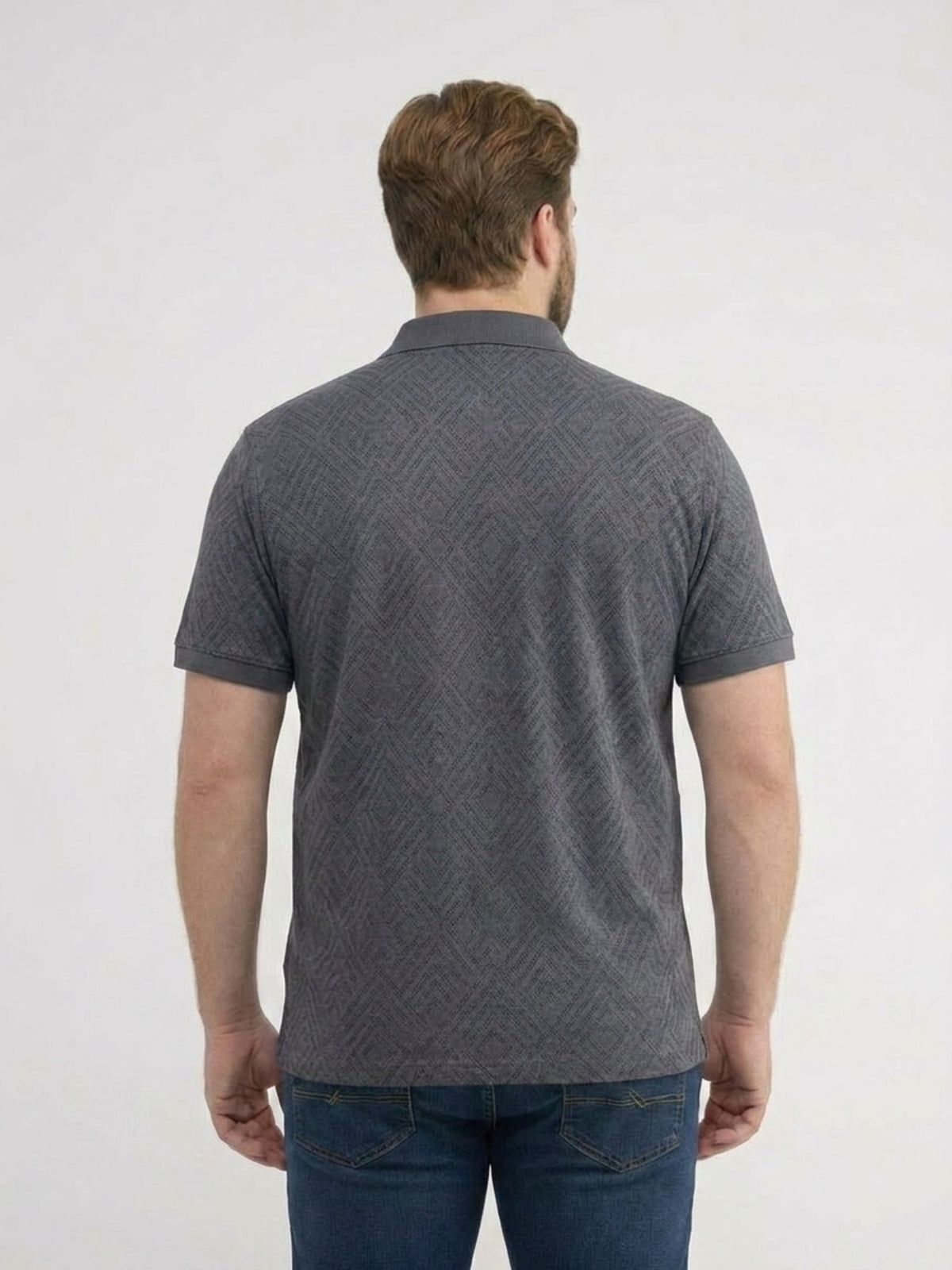 Poloshirt, sportlich gemustert in 2-Tone-Optik, große Größen - Polo Shirt Kurzarm