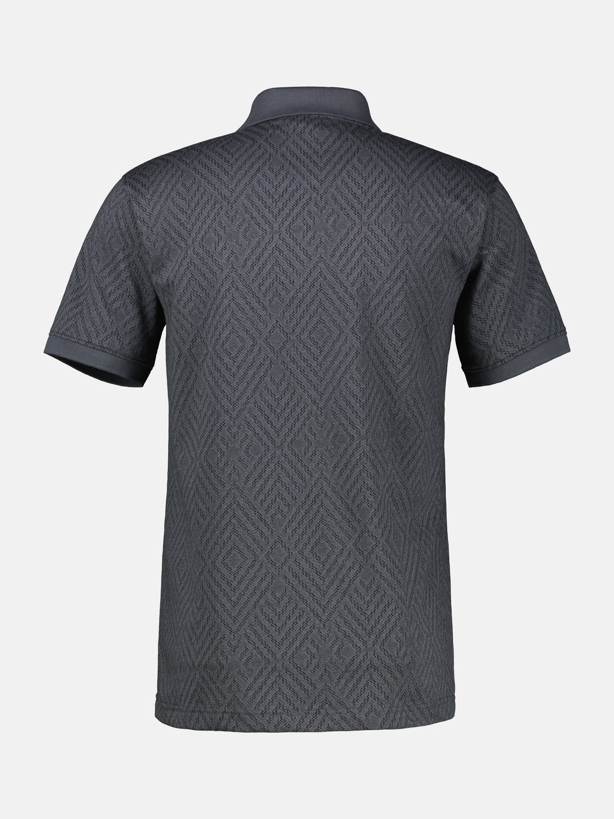 Poloshirt mit rautenförmigem Jaquard-Muster in 2-Tone-Optik - Polo Shirt Kurzarm