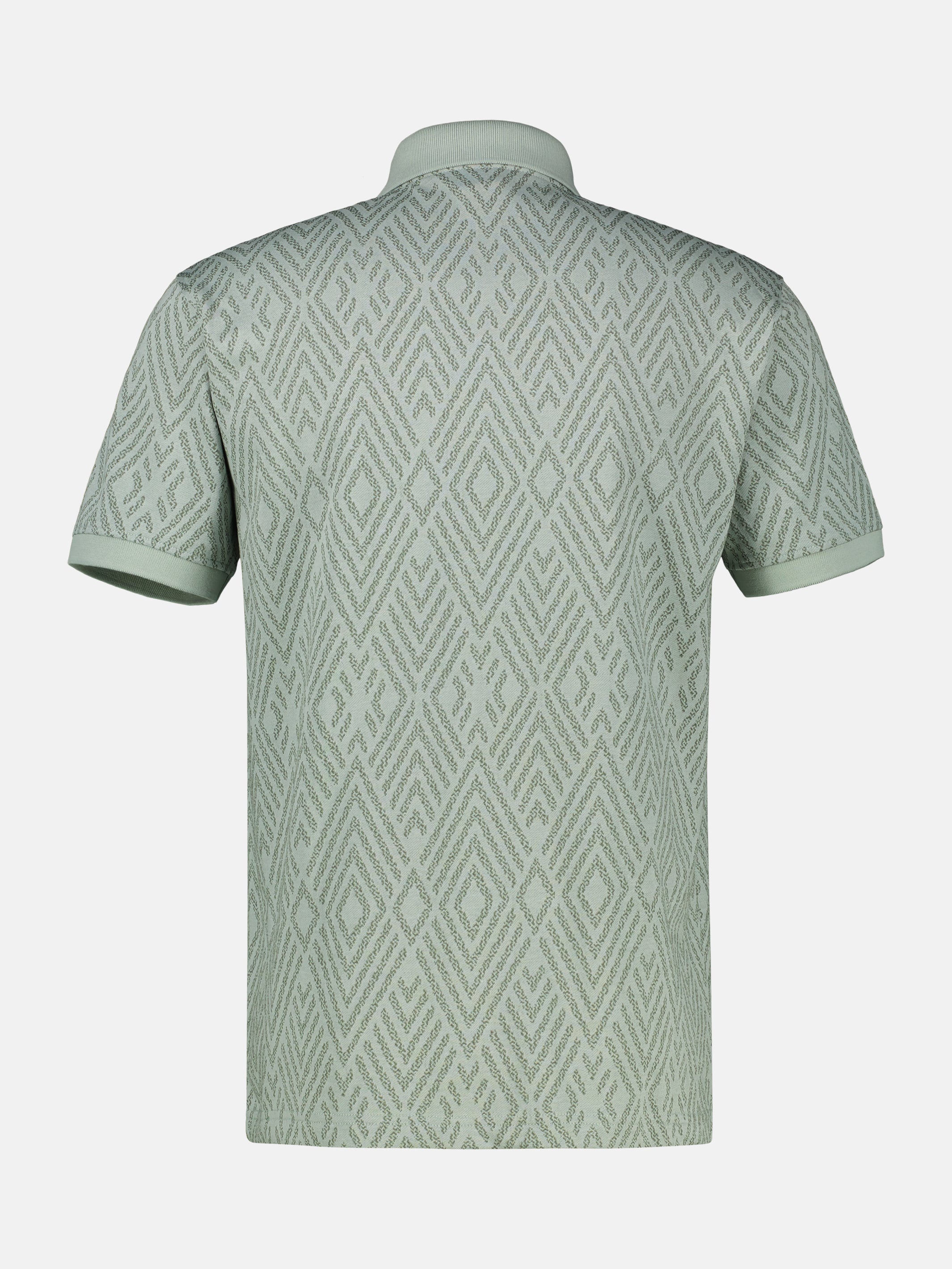 Polo shirt with diamond-shaped 2-tone jacquard pattern