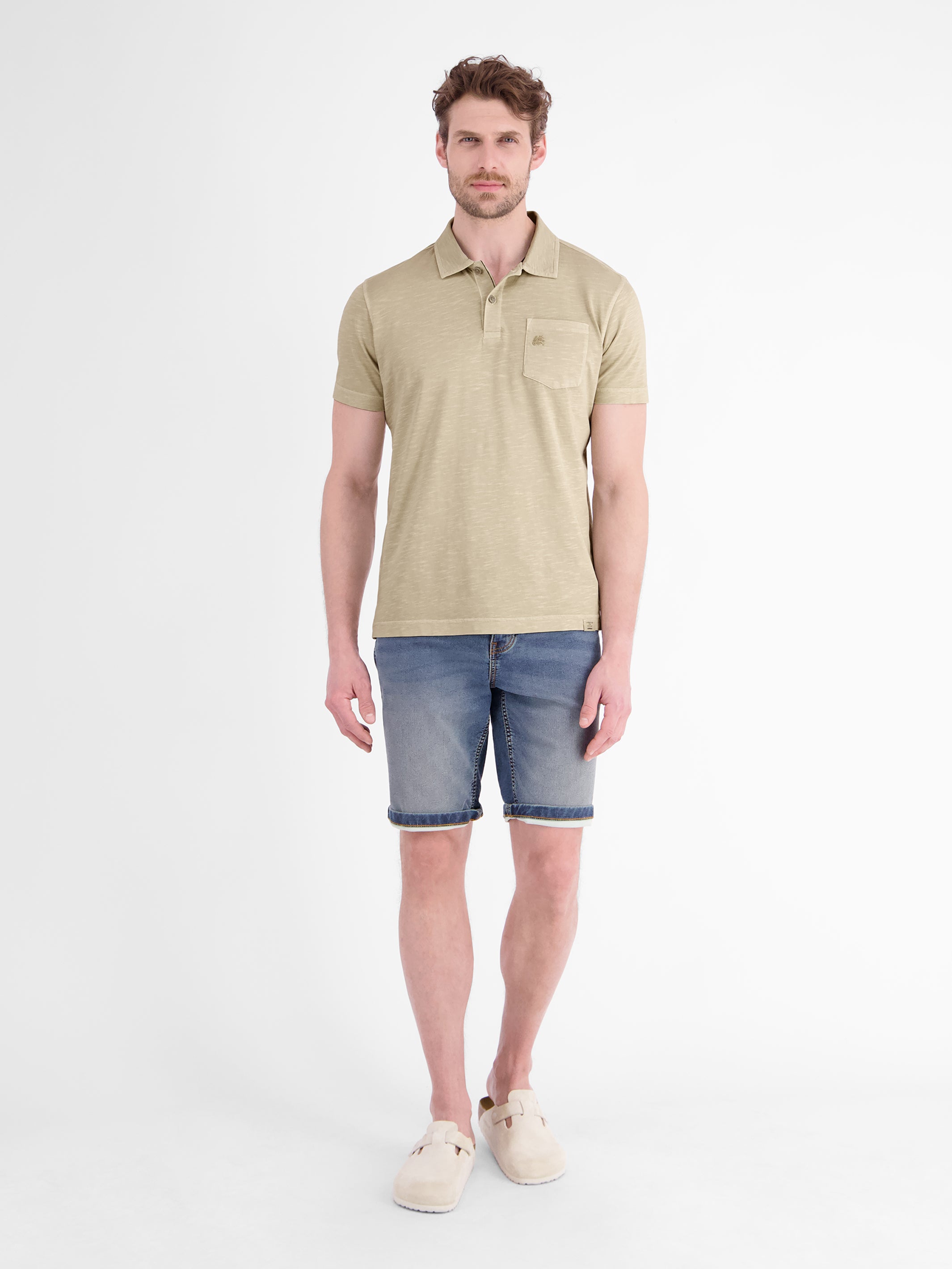 Polo in Jersey-Qualität mit Brusttasche aus reiner Baumwolle - Polo Shirt Kurzarm