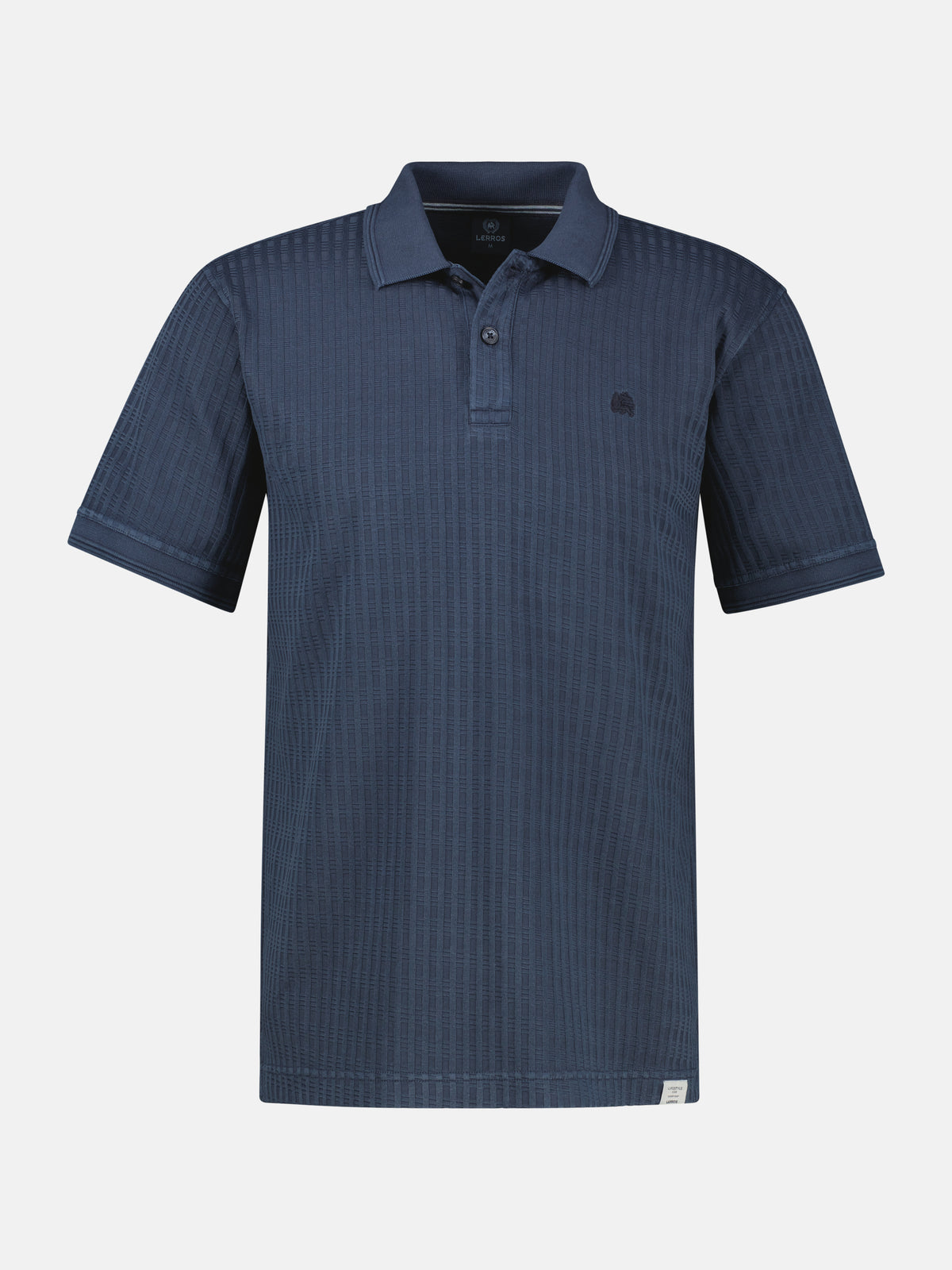 Poloshirt aus Jaquard mit Waffelstruktur in Vintage-Optik - Polo Shirt Kurzarm