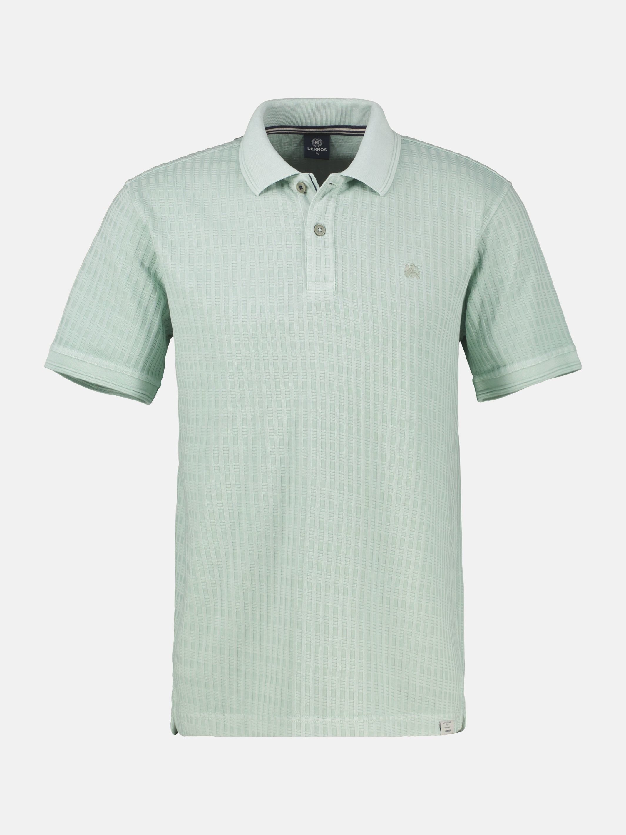 Poloshirt aus Jaquard mit Waffelstruktur in Vintage-Optik - Polo Shirt Kurzarm