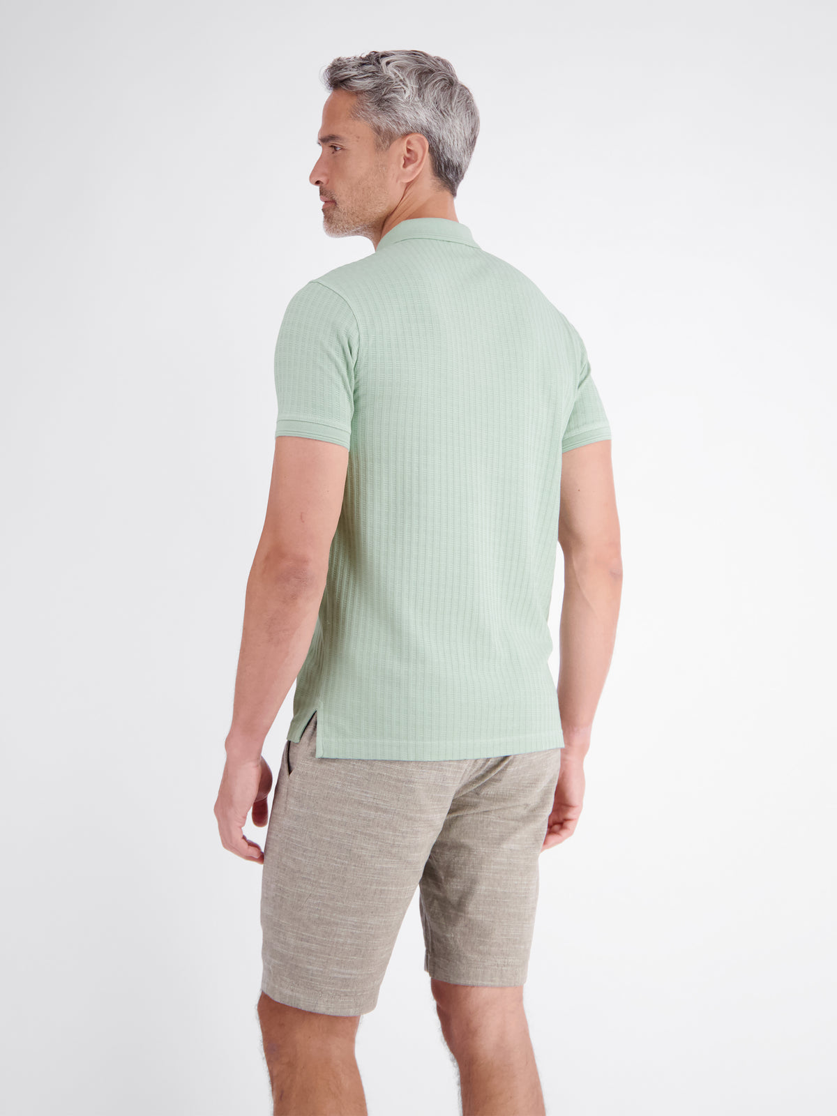 Poloshirt aus Jacquard mit Waffelstruktur in Vintage-Optik