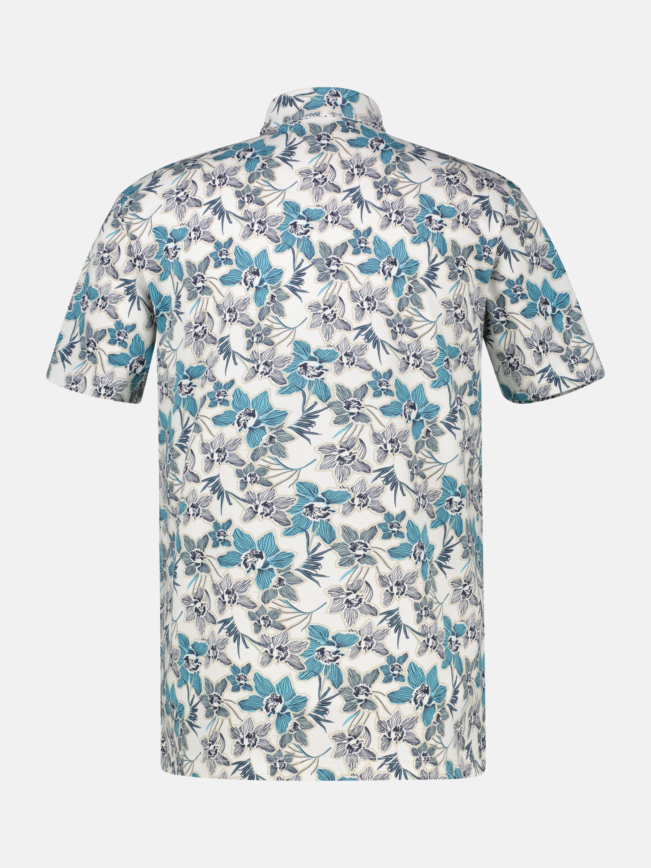 Sommerliches Poloshirt mit angesagtem, floralem Printmuster - Polo Shirt Kurzarm