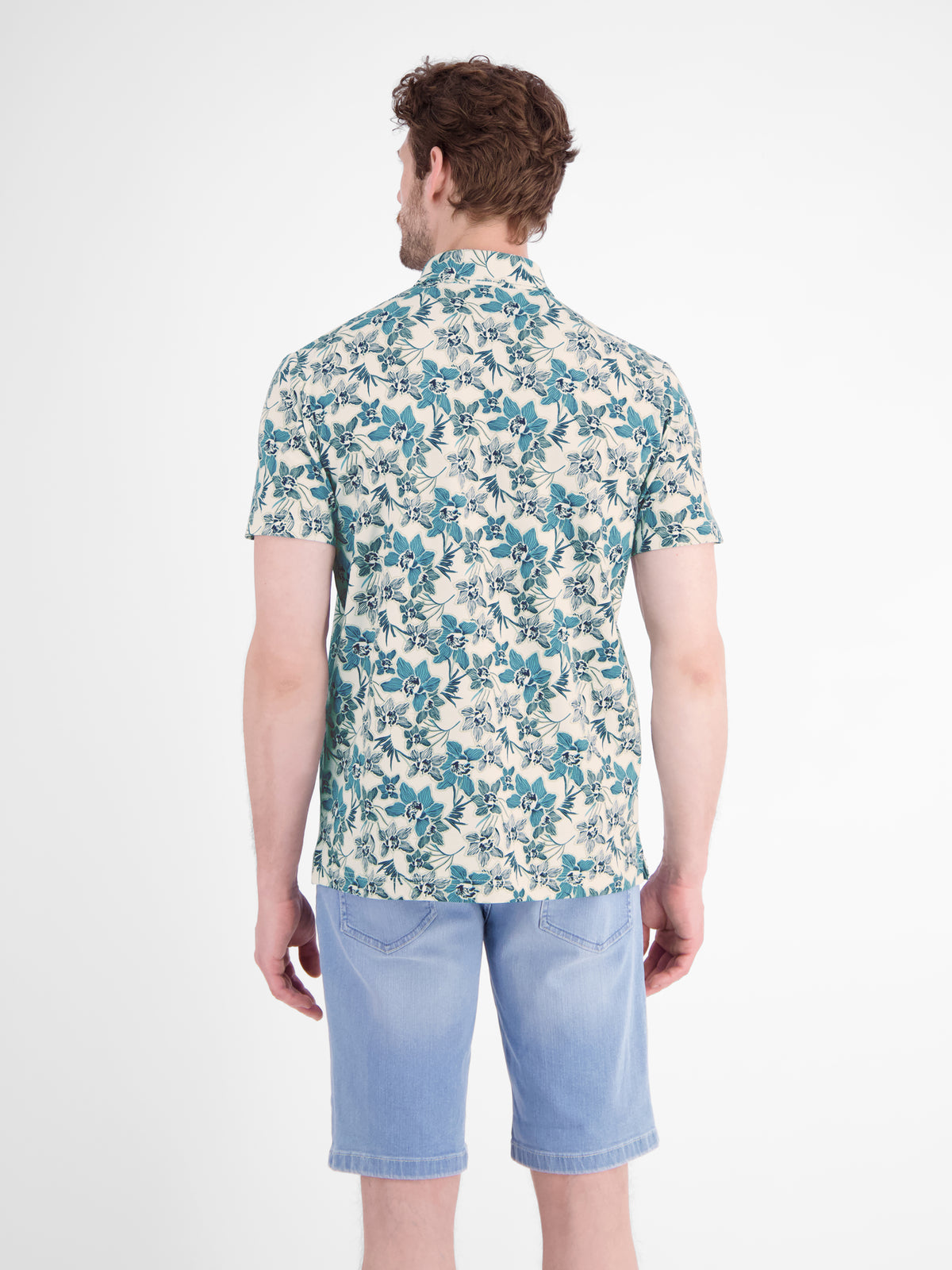 Sommerliches Poloshirt mit angesagtem, floralem Printmuster - Polo Shirt Kurzarm