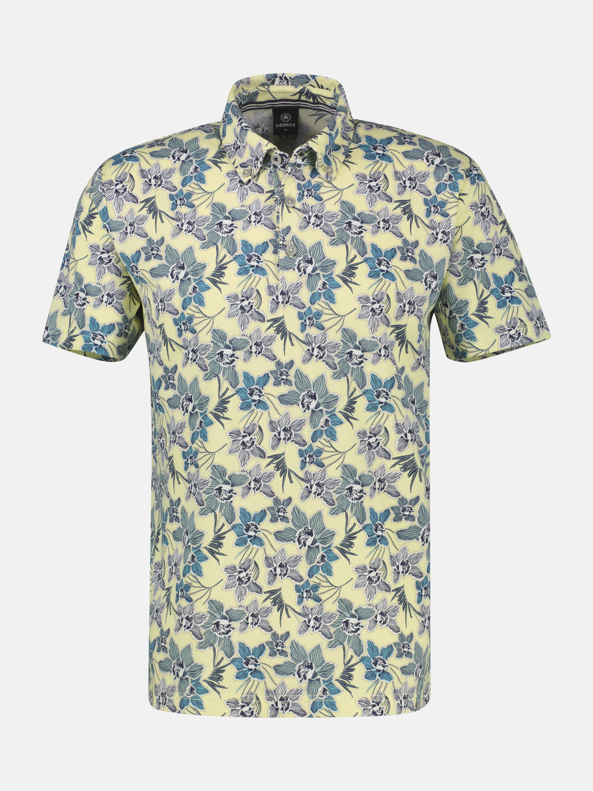 Sommerliches Poloshirt mit angesagtem, floralem Printmuster - Polo Shirt Kurzarm