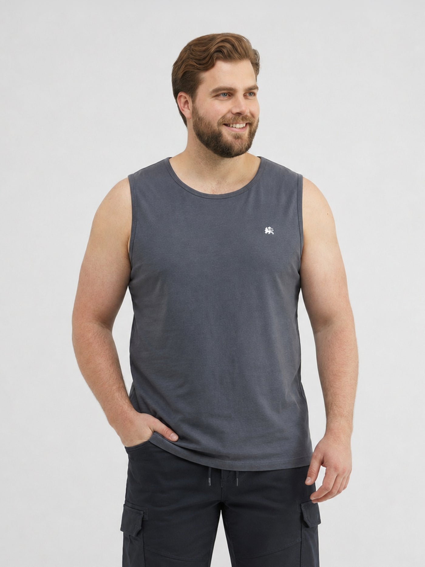 Sportliches Baumwoll-Tanktop mit O-Neck, große Größen - Tank Top
