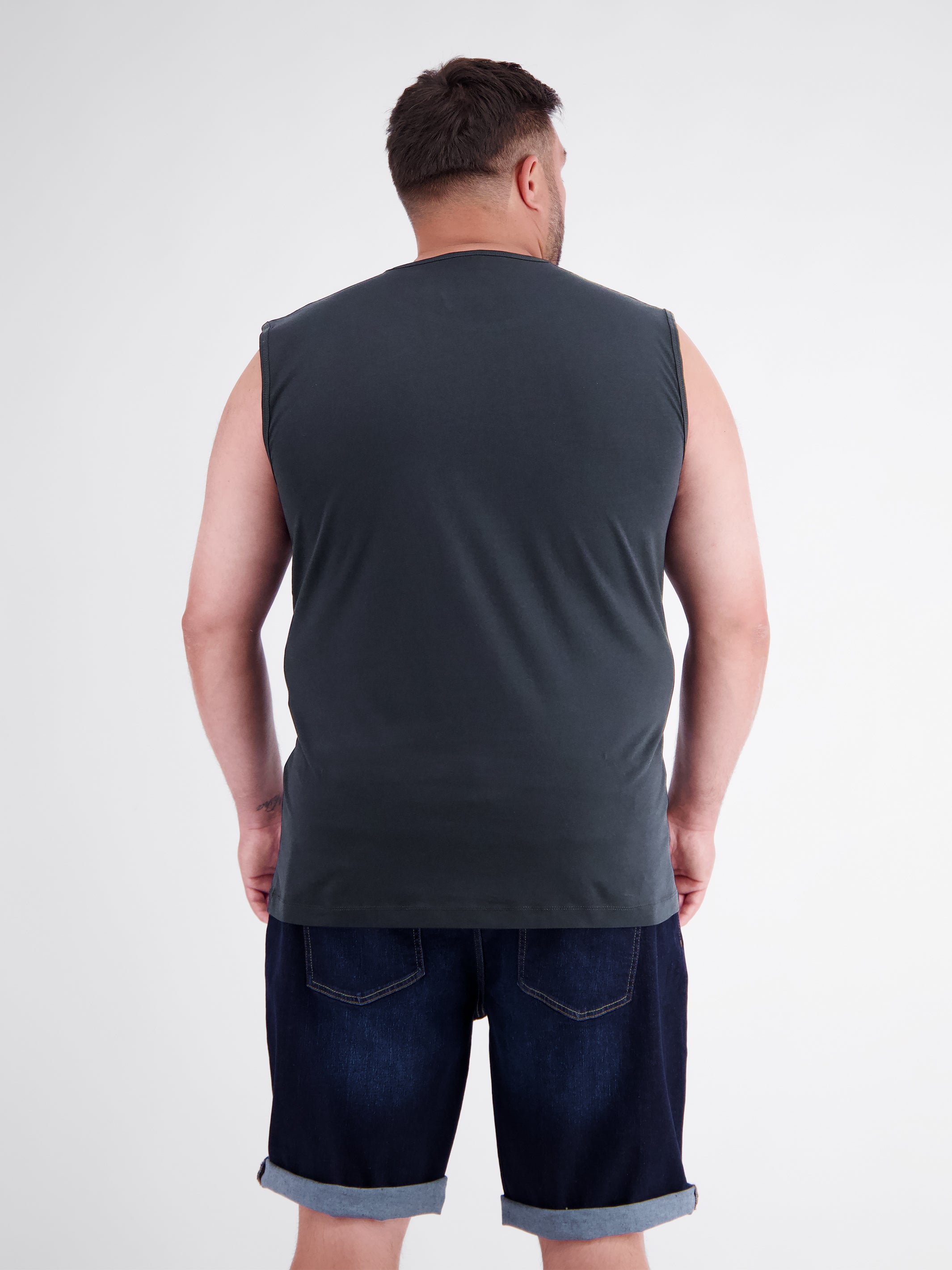 Sporty Cotton Tank Top with O-Neck, Plus Sizes