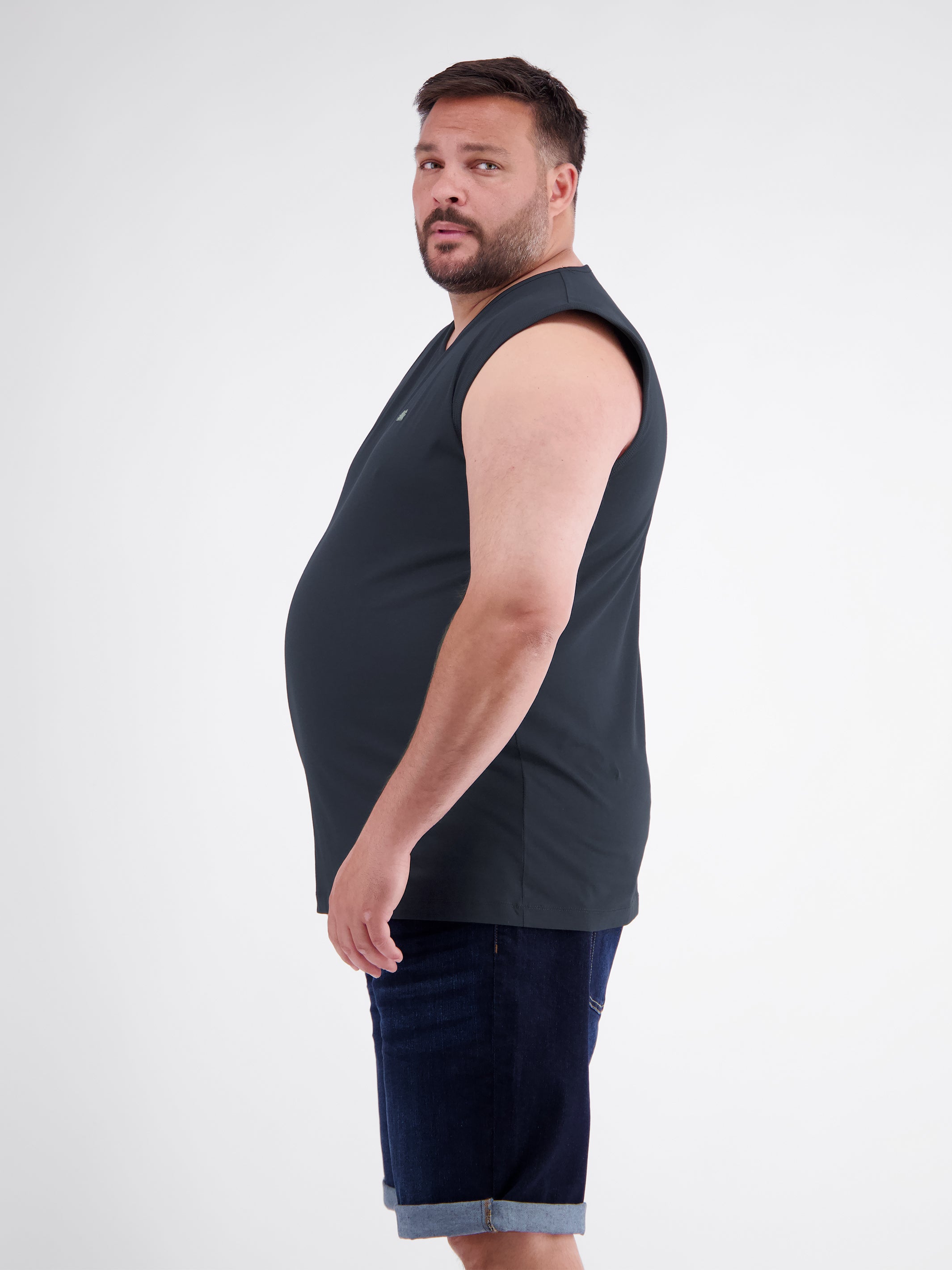 Sporty Cotton Tank Top with O-Neck, Plus Sizes