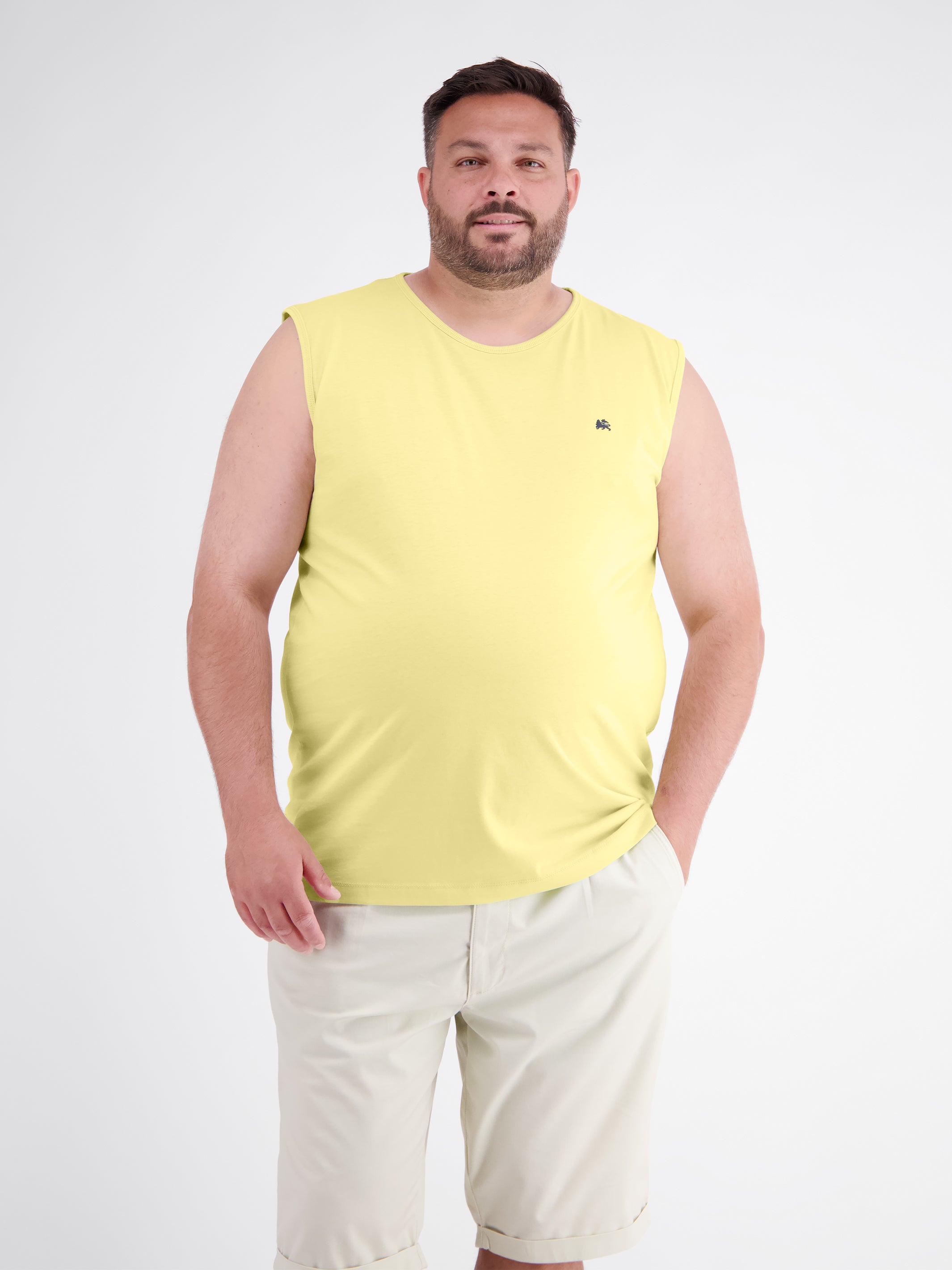 Sporty Cotton Tank Top with O-Neck, Plus Sizes