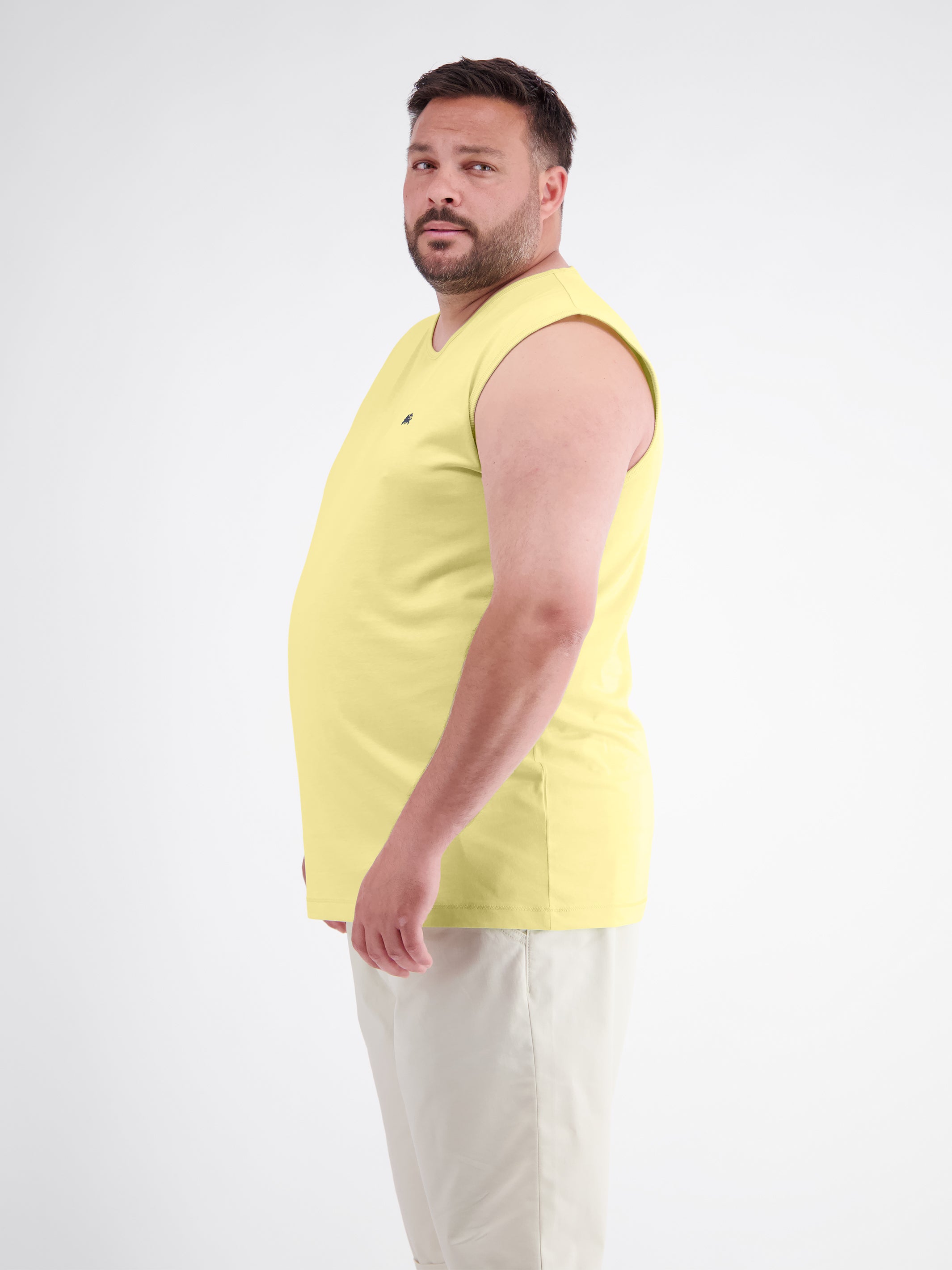 Sporty Cotton Tank Top with O-Neck, Plus Sizes