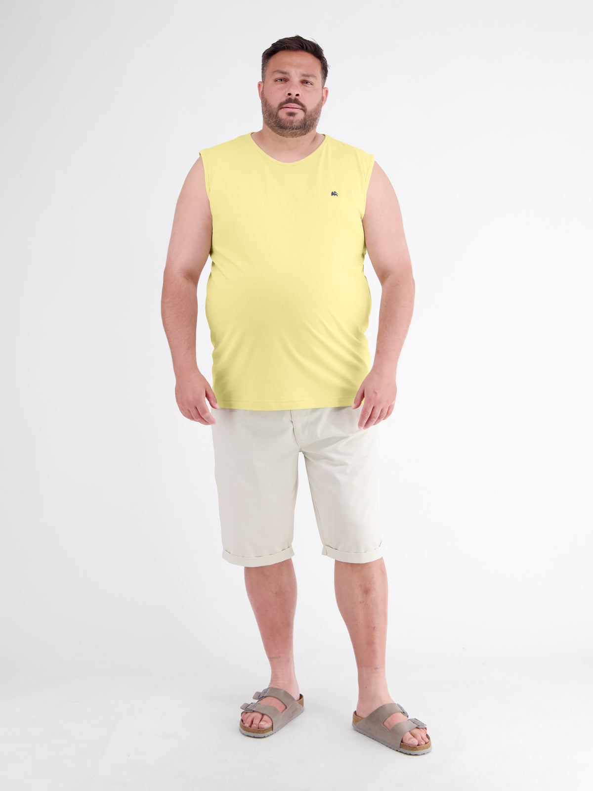 Sporty Cotton Tank Top with O-Neck, Plus Sizes