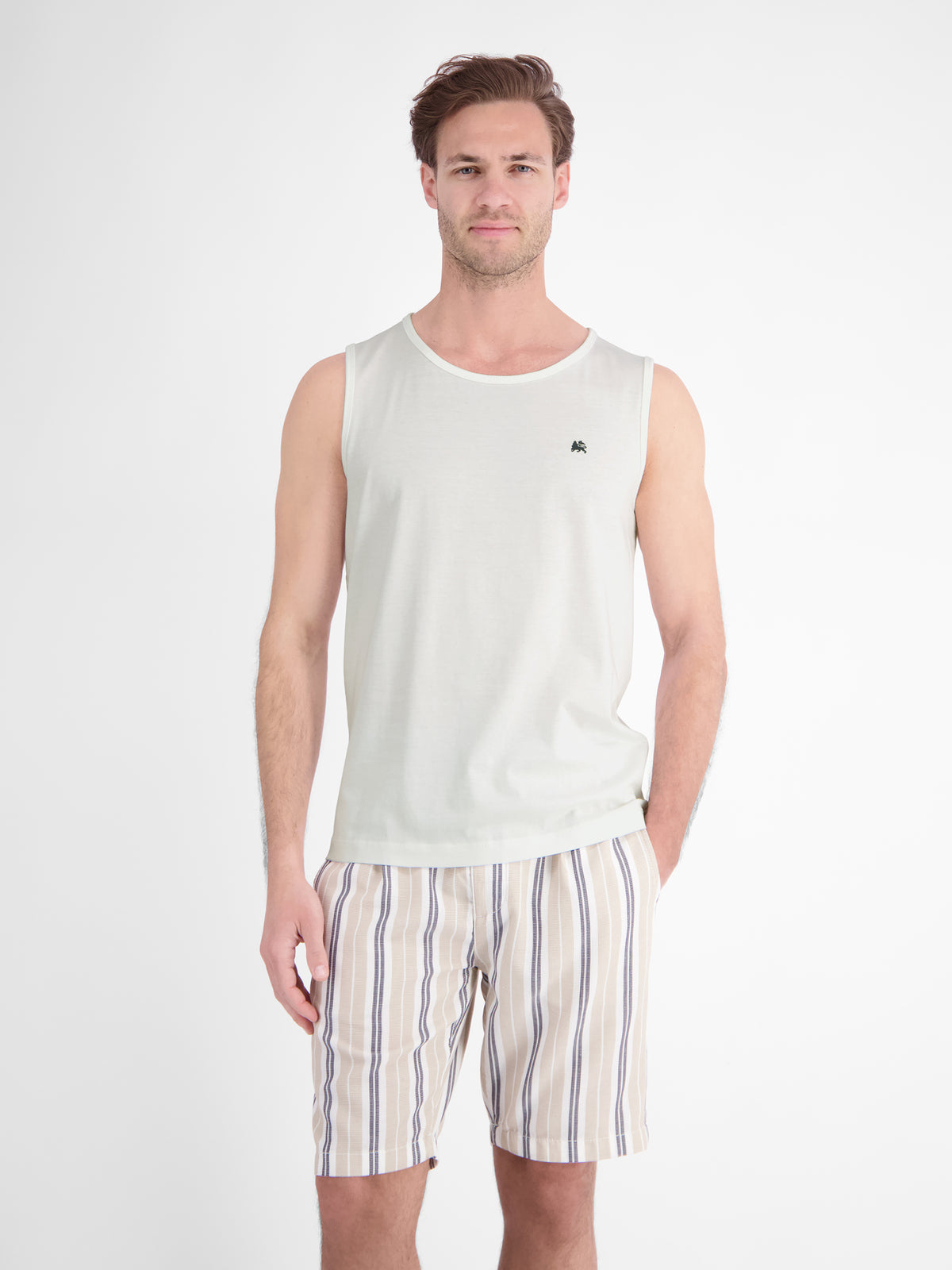 Sportliches Tanktop aus Baumwolle mit Rundhalskragen