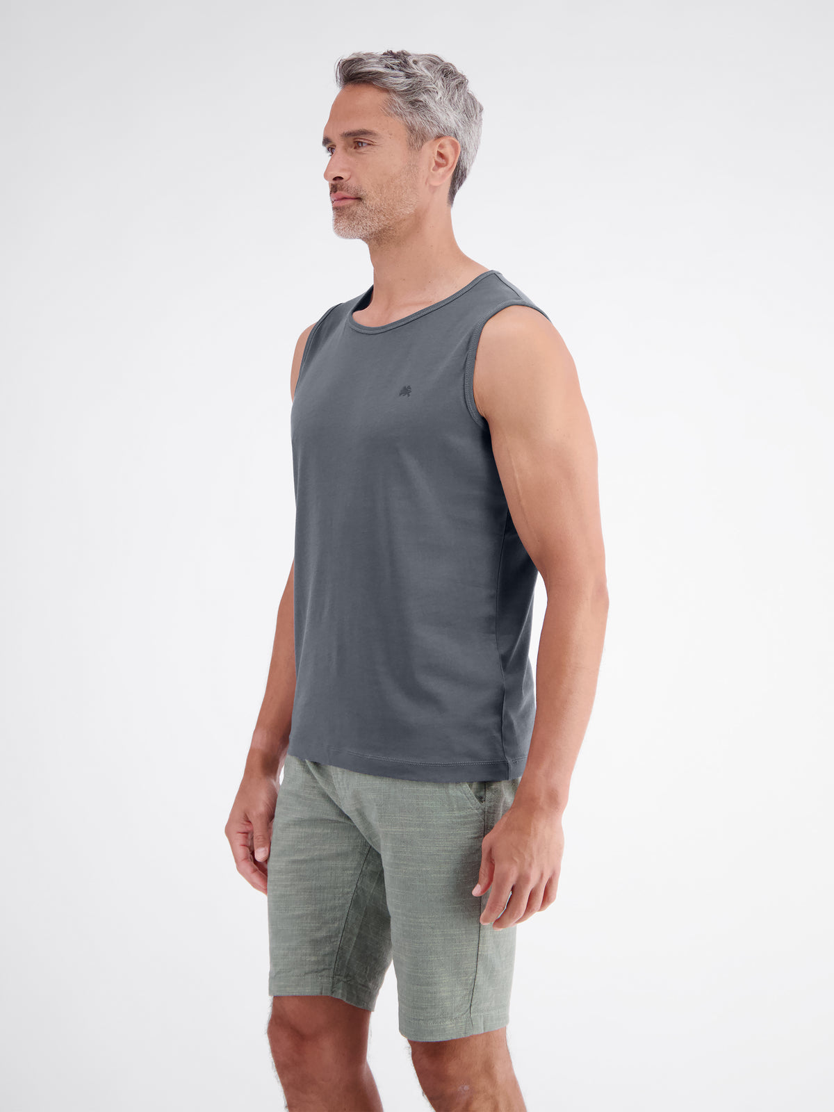 Sportliches Tanktop aus Baumwolle mit Rundhalskragen