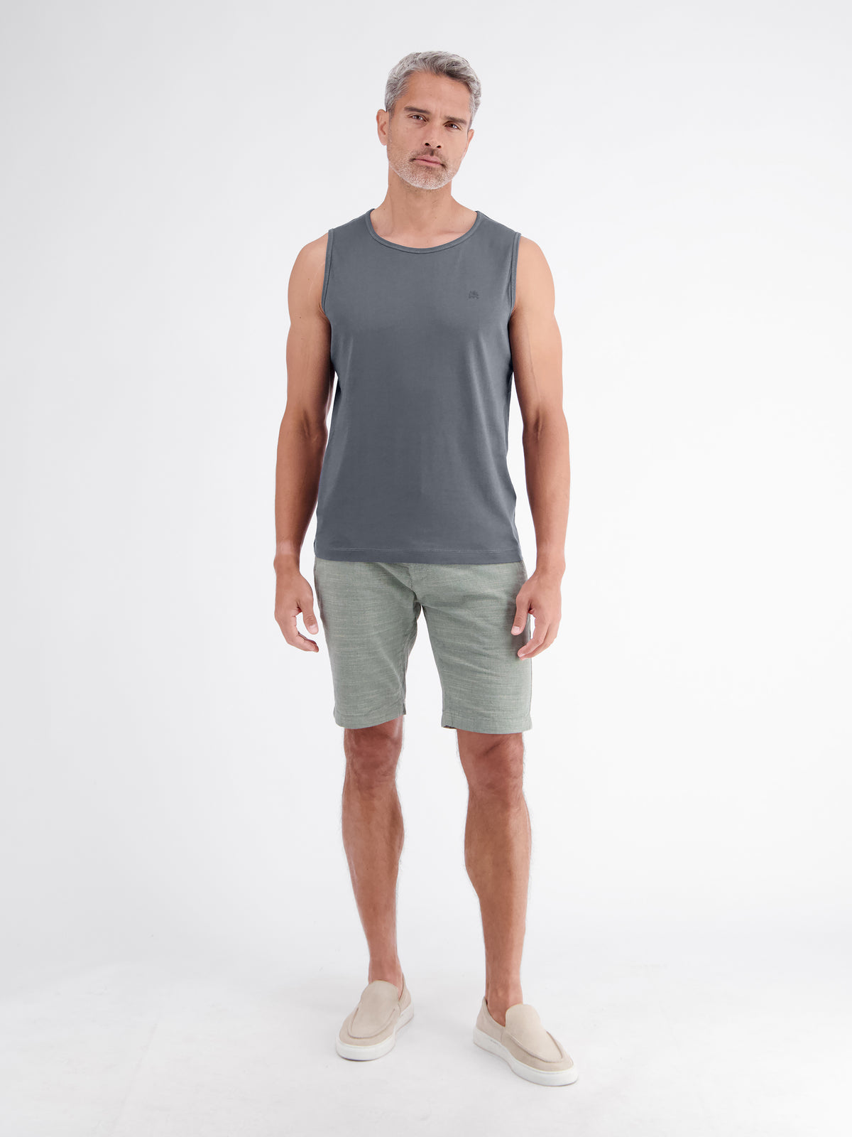 Sportliches Tanktop aus Baumwolle mit Rundhalskragen