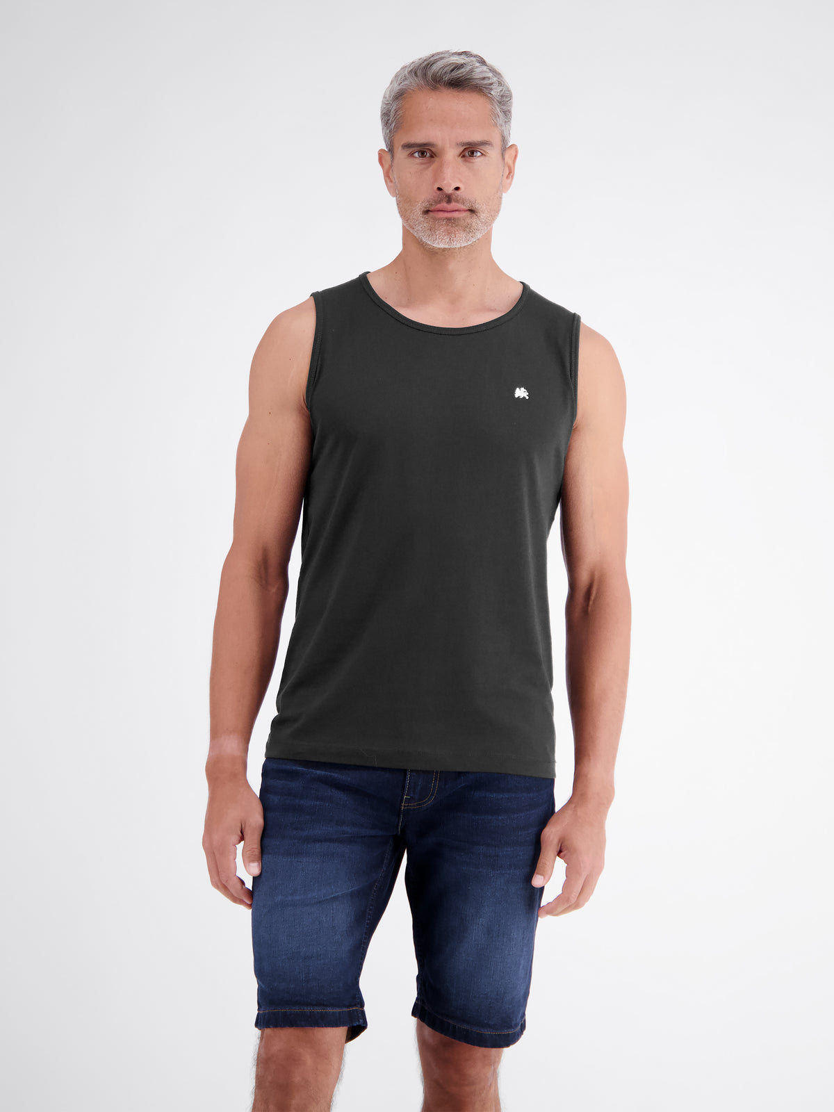 Sportliches Tanktop aus Baumwolle mit Rundhalskragen