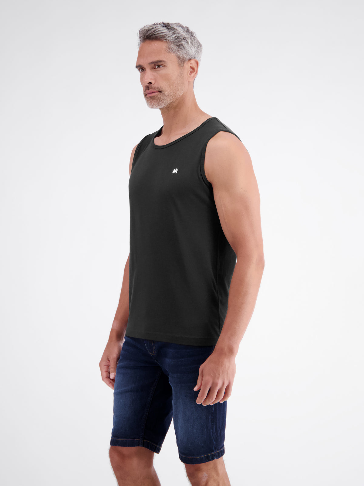 Sportliches Tanktop aus Baumwolle mit Rundhalskragen
