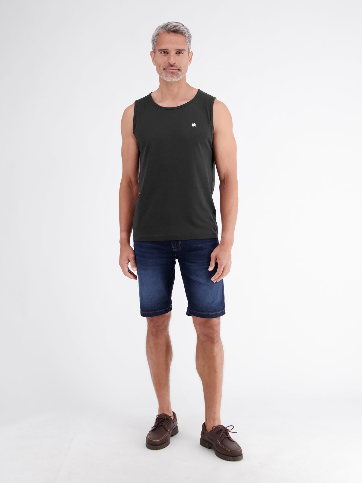 Sportliches Tanktop aus Baumwolle mit Rundhalskragen