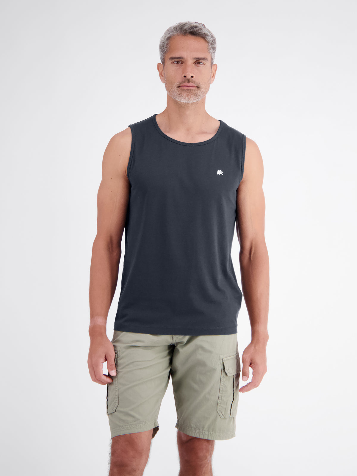 Sportliches Tanktop aus Baumwolle mit Rundhalskragen