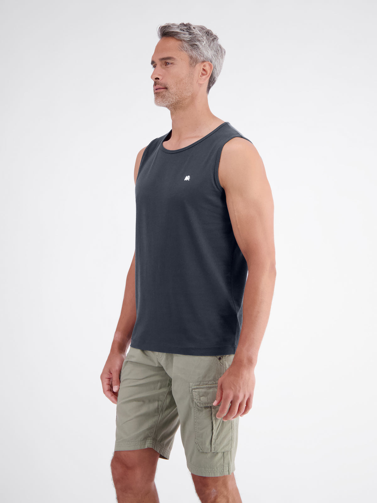 Sportliches Tanktop aus Baumwolle mit Rundhalskragen