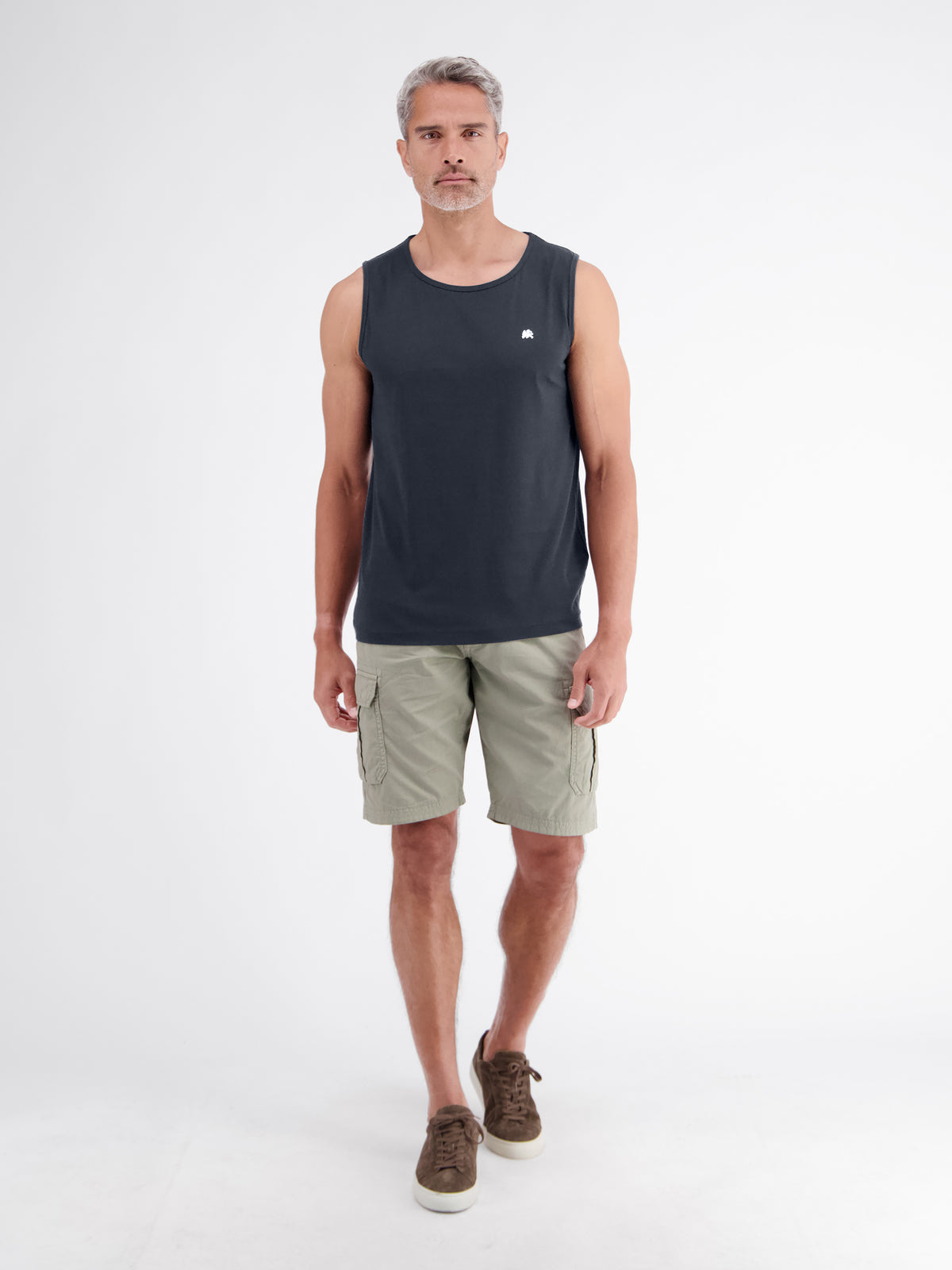 Sportliches Tanktop aus Baumwolle mit Rundhalskragen