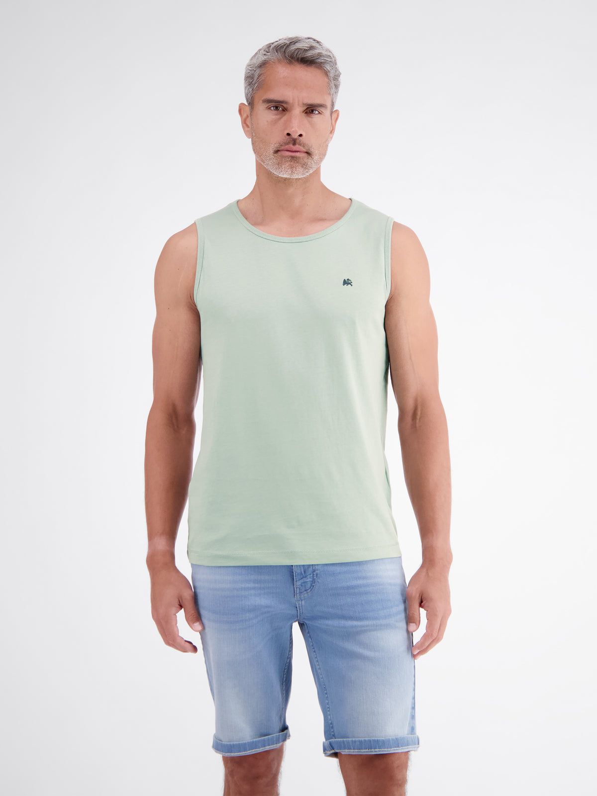 Sportliches Tanktop aus Baumwolle mit Rundhalskragen