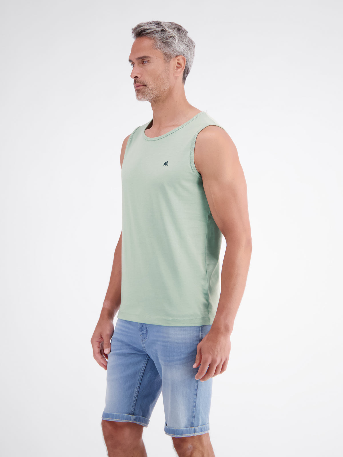 Sportliches Tanktop aus Baumwolle mit Rundhalskragen