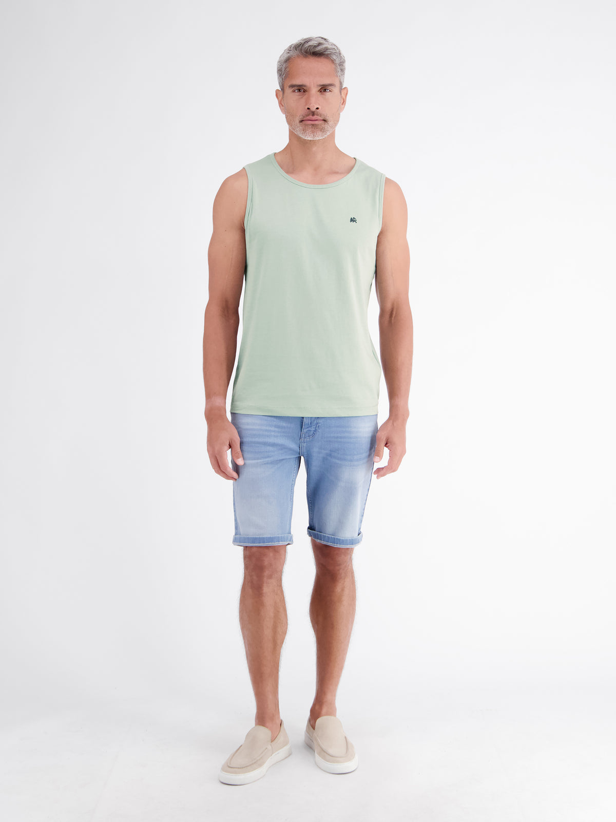 Sportliches Tanktop aus Baumwolle mit Rundhalskragen
