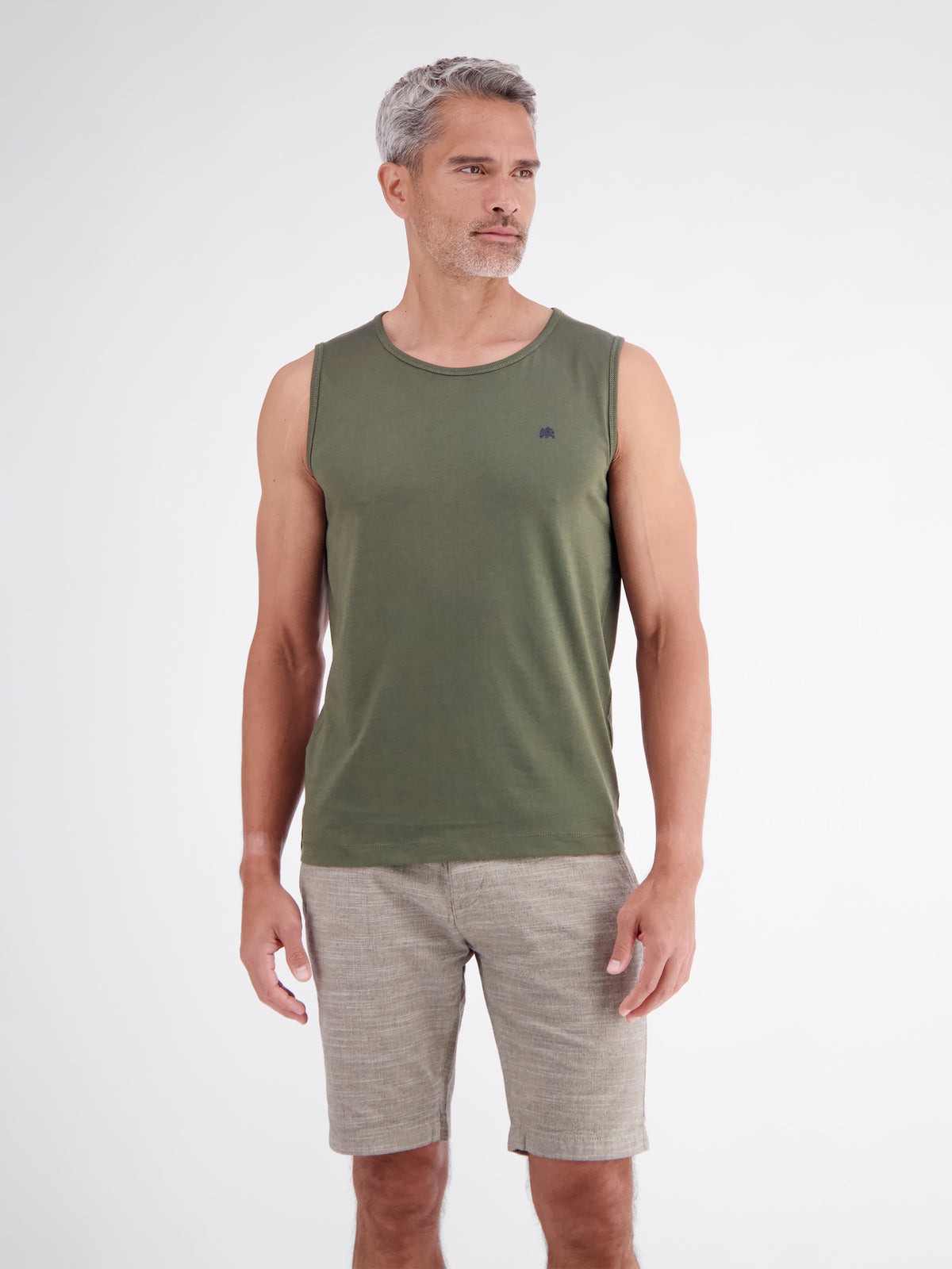 Sportliches Tanktop aus Baumwolle mit Rundhalskragen