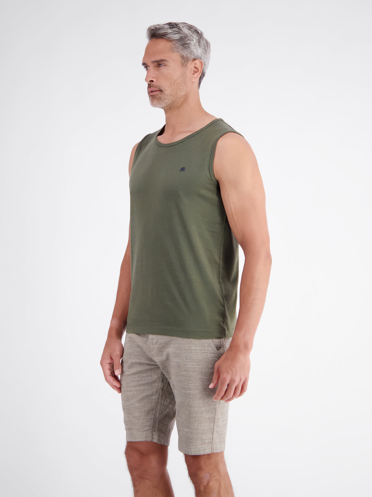 Sportliches Tanktop aus Baumwolle mit Rundhalskragen