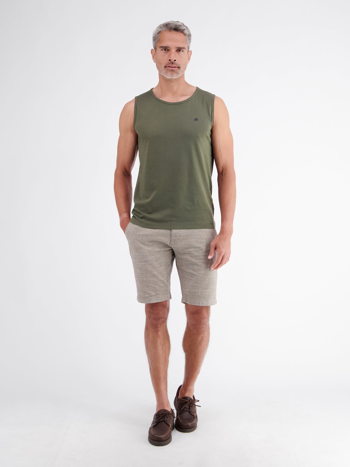Sportliches Tanktop aus Baumwolle mit Rundhalskragen
