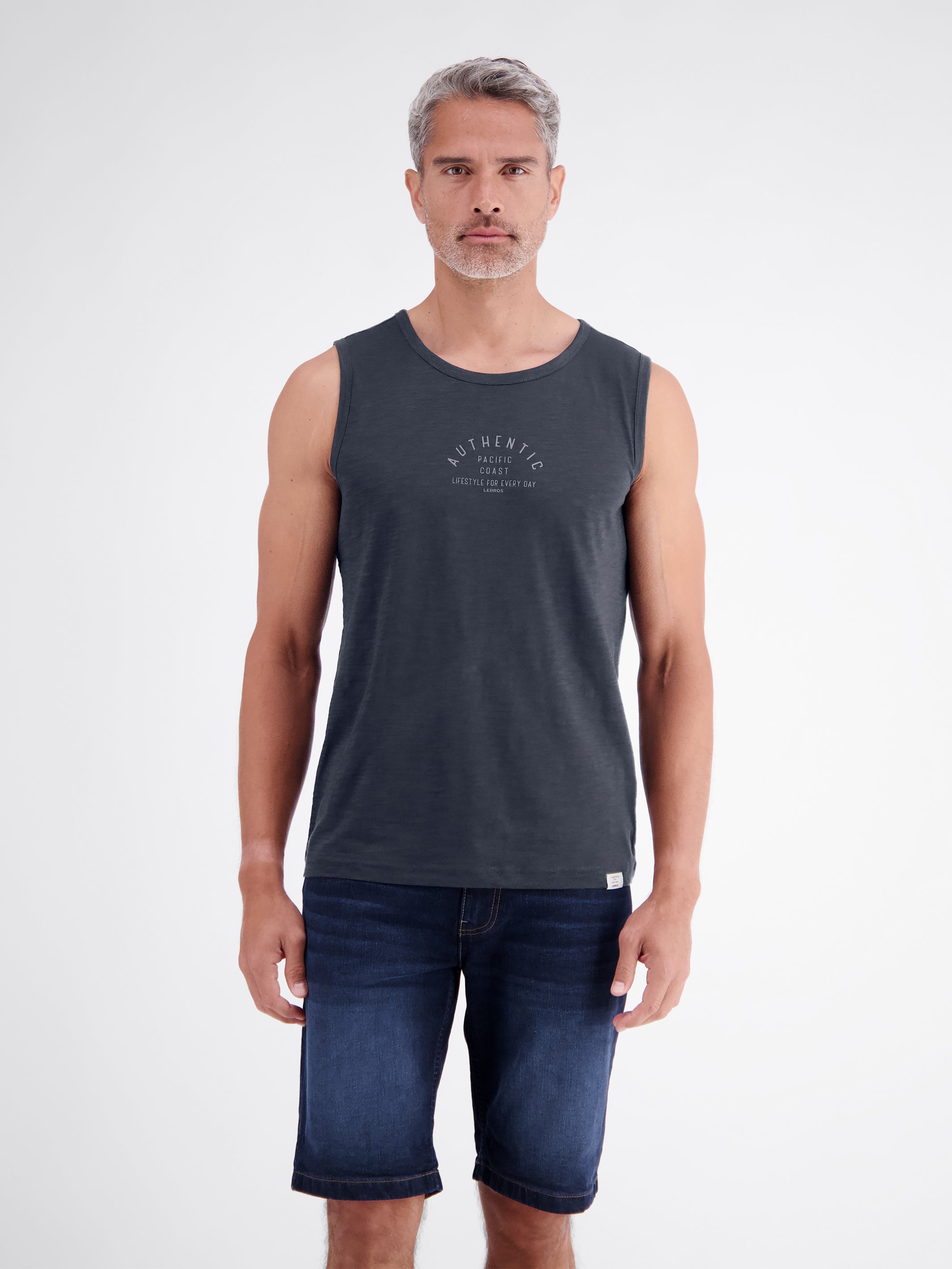 Luftiges Tanktop aus Baumwolle mit trendigem Slogan-Print