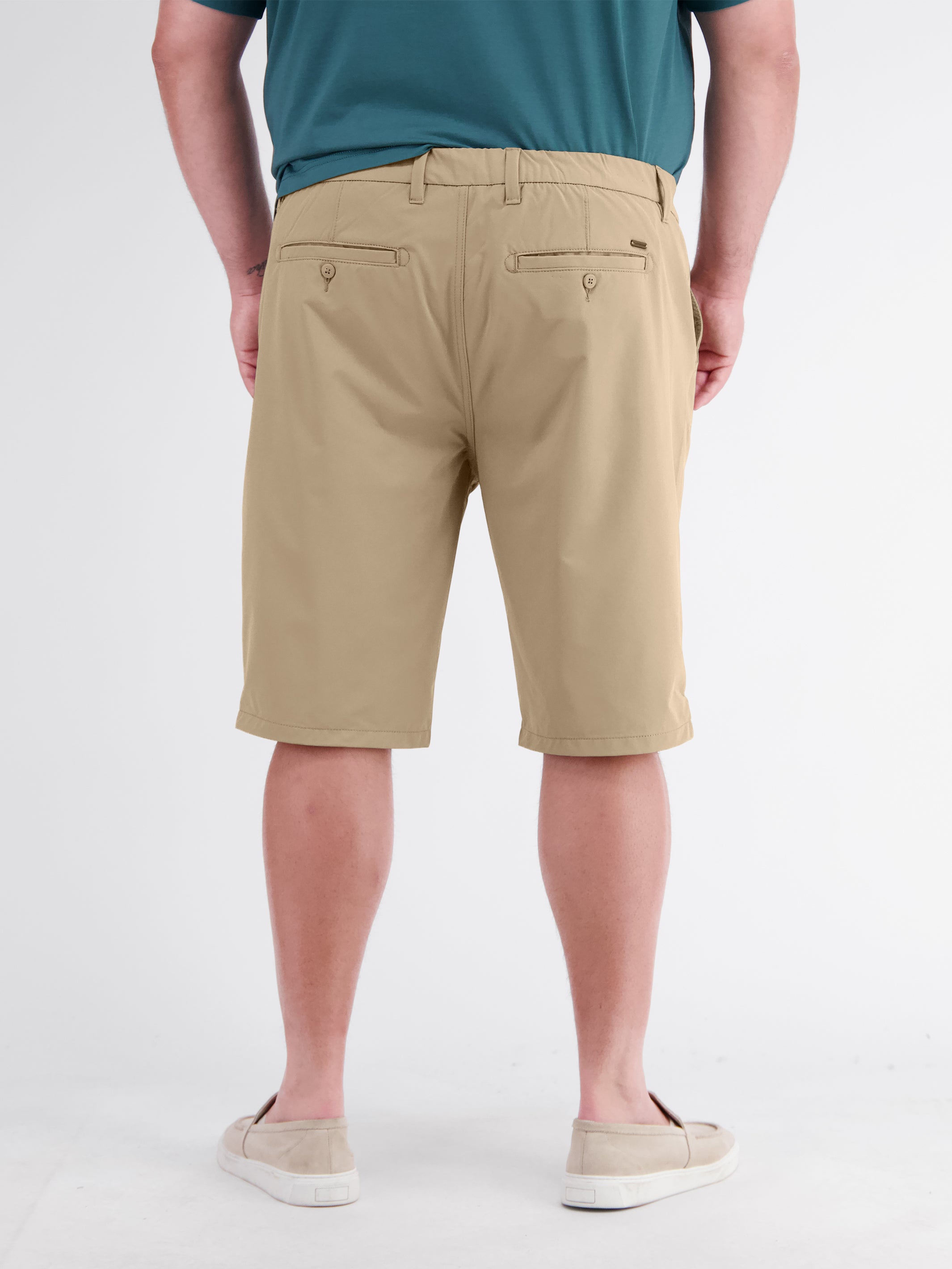 Sporty Nylon-Blend Chino Shorts in Plus Sizes