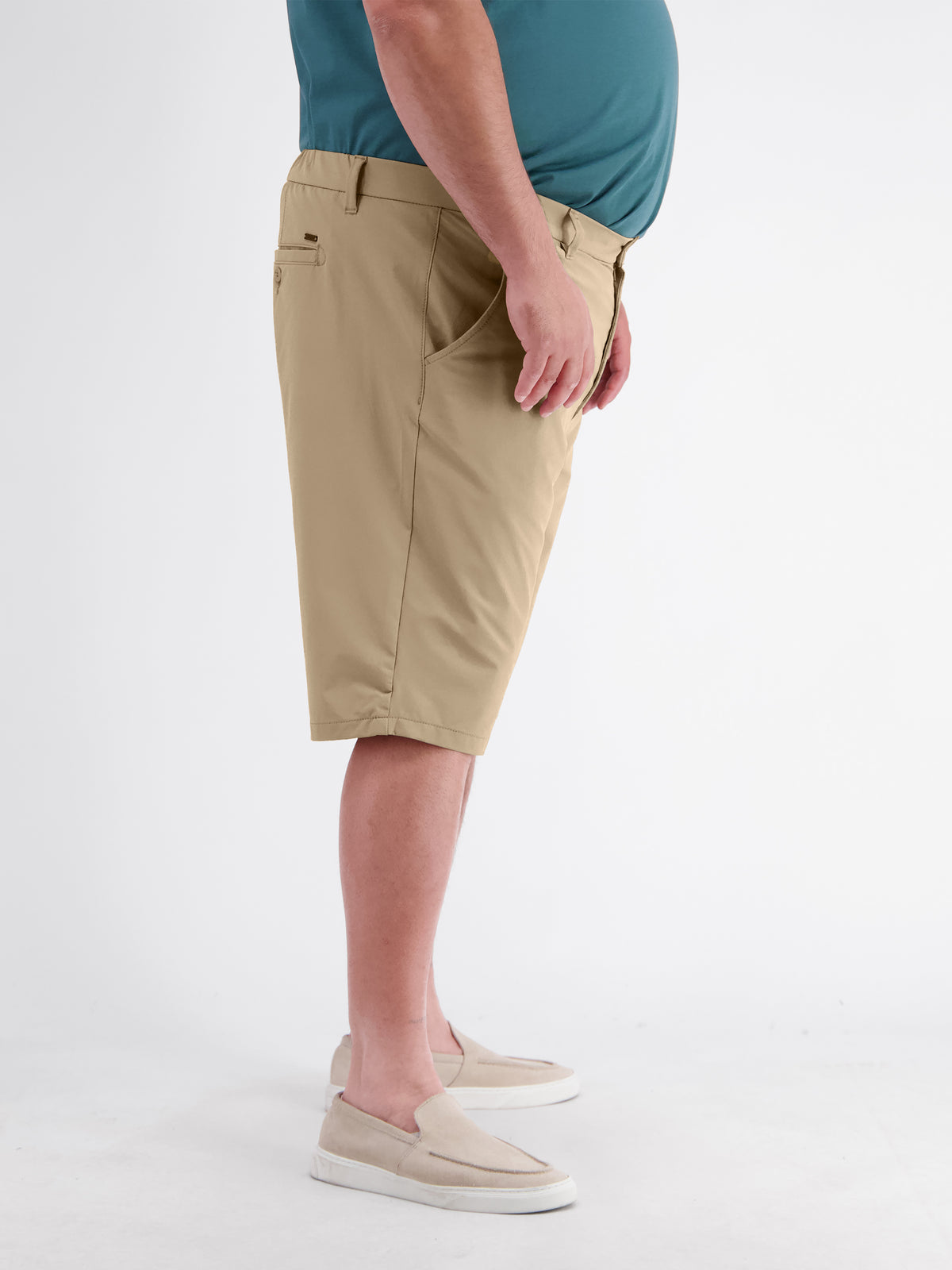 Sporty Nylon-Blend Chino Shorts in Plus Sizes
