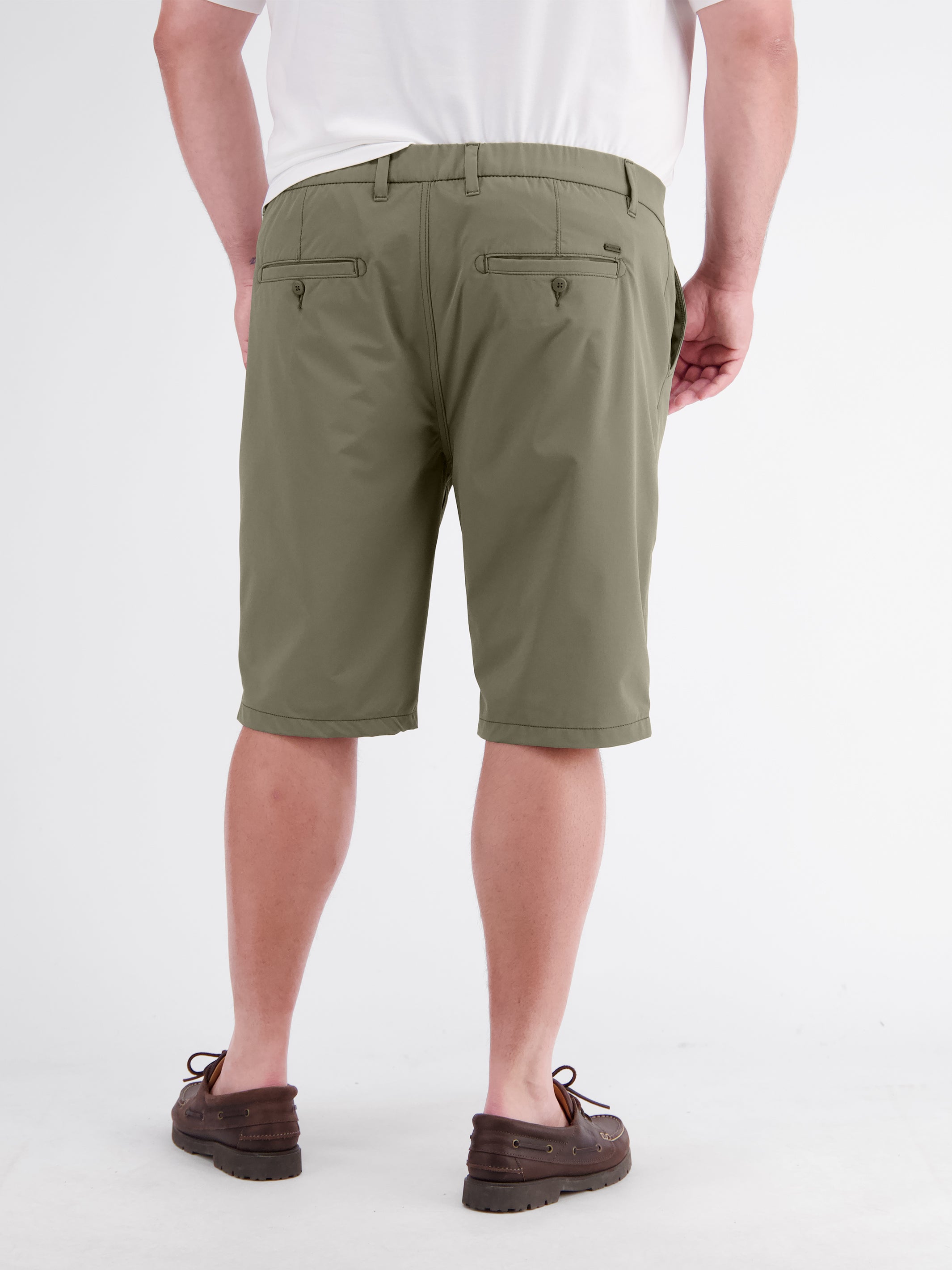 Sporty Nylon-Blend Chino Shorts in Plus Sizes