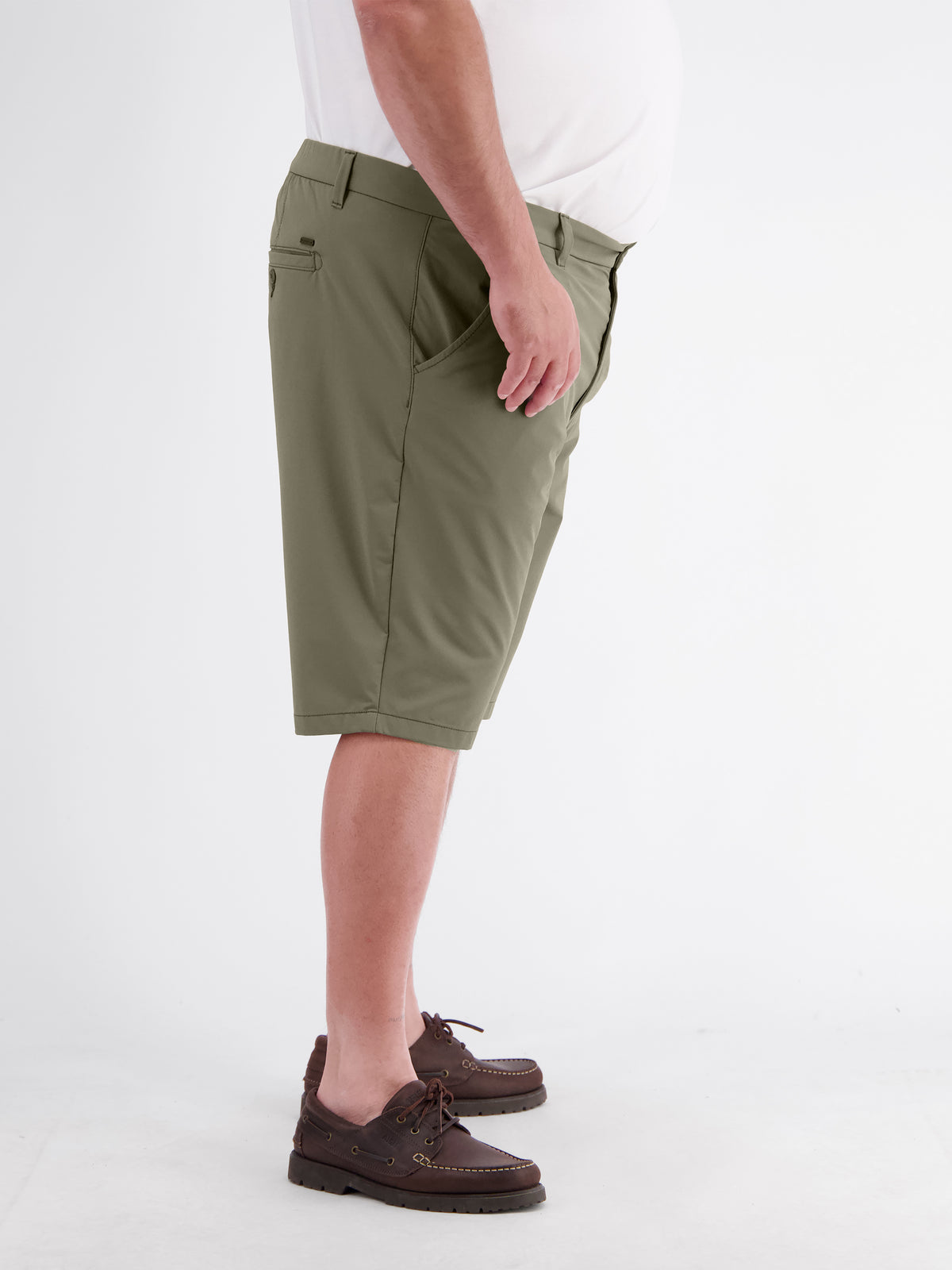 Sporty Nylon-Blend Chino Shorts in Plus Sizes