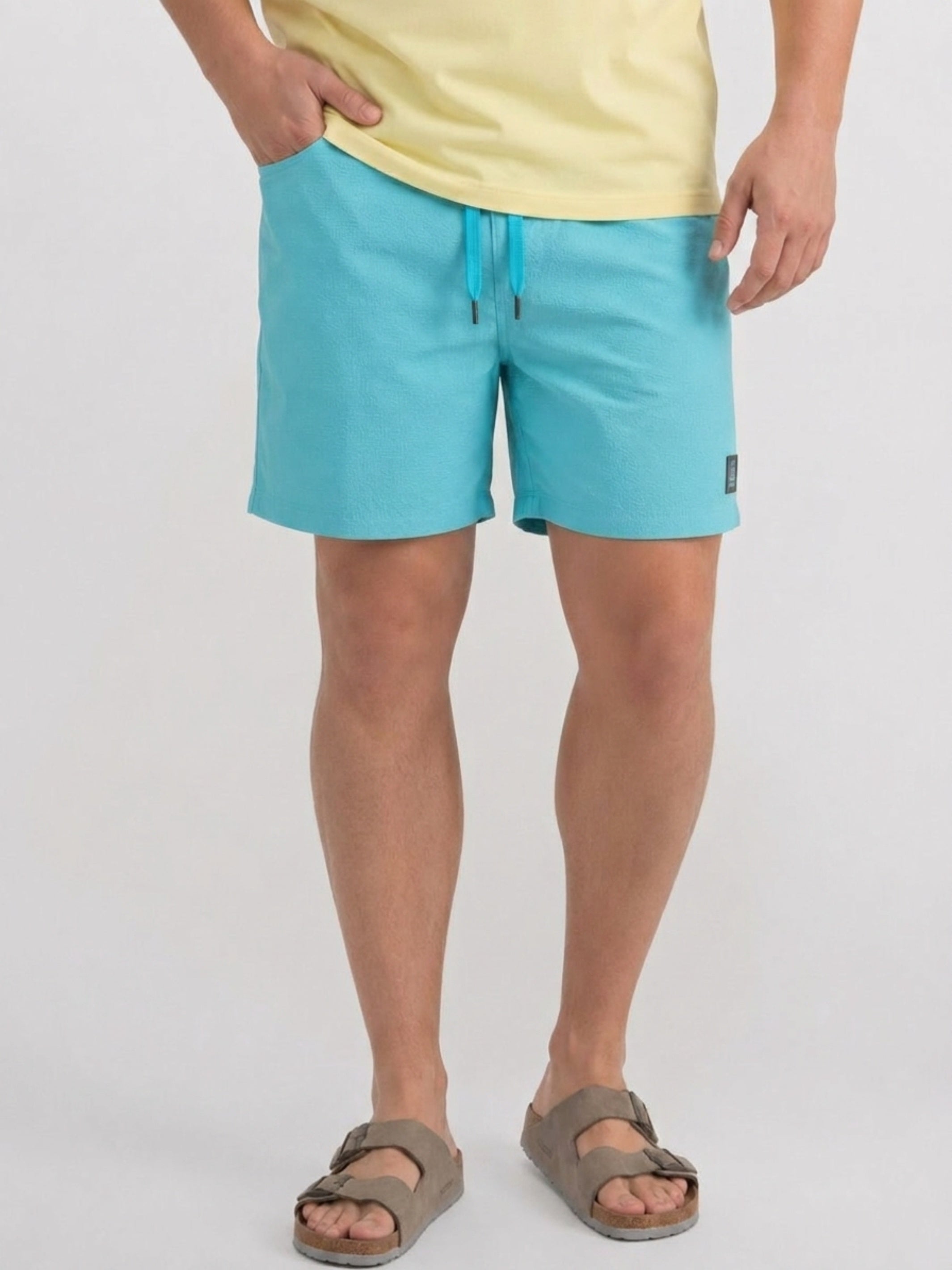 Sportive Schwimmshorts mit Tunnelzugbund in großen Größen - Badehose