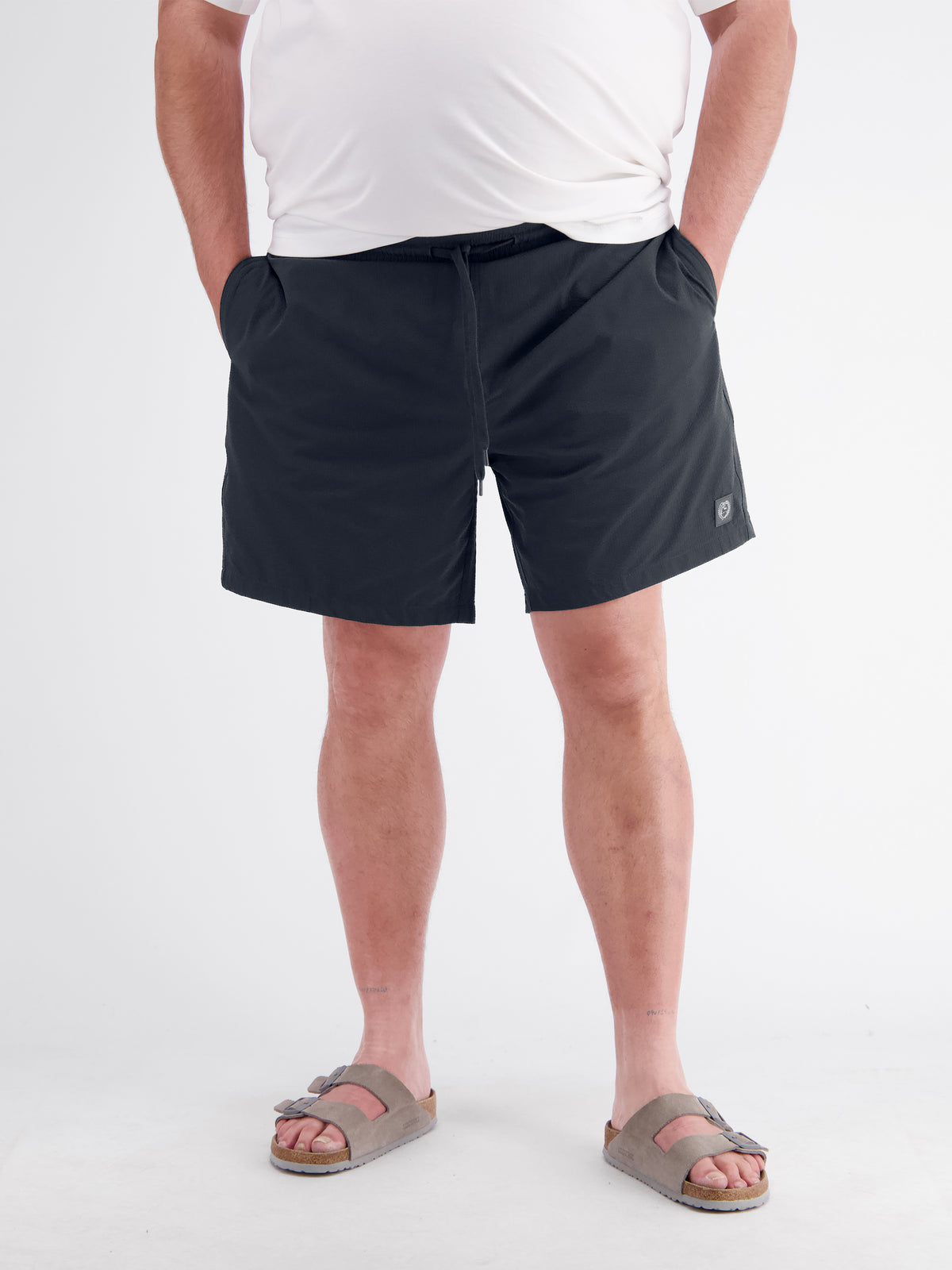Sporty swimming shorts with drawstring waist in plus sizes