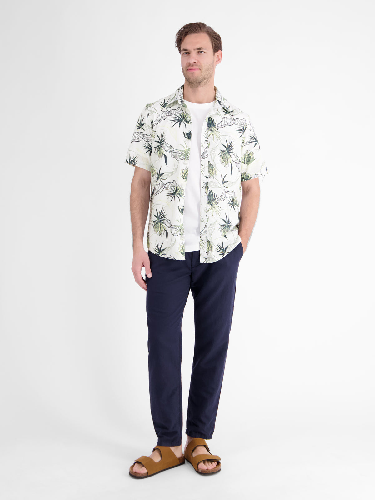 Casual Kurzarmhemd mit floralem Print aus leichtem Material - Kurzarmhemd