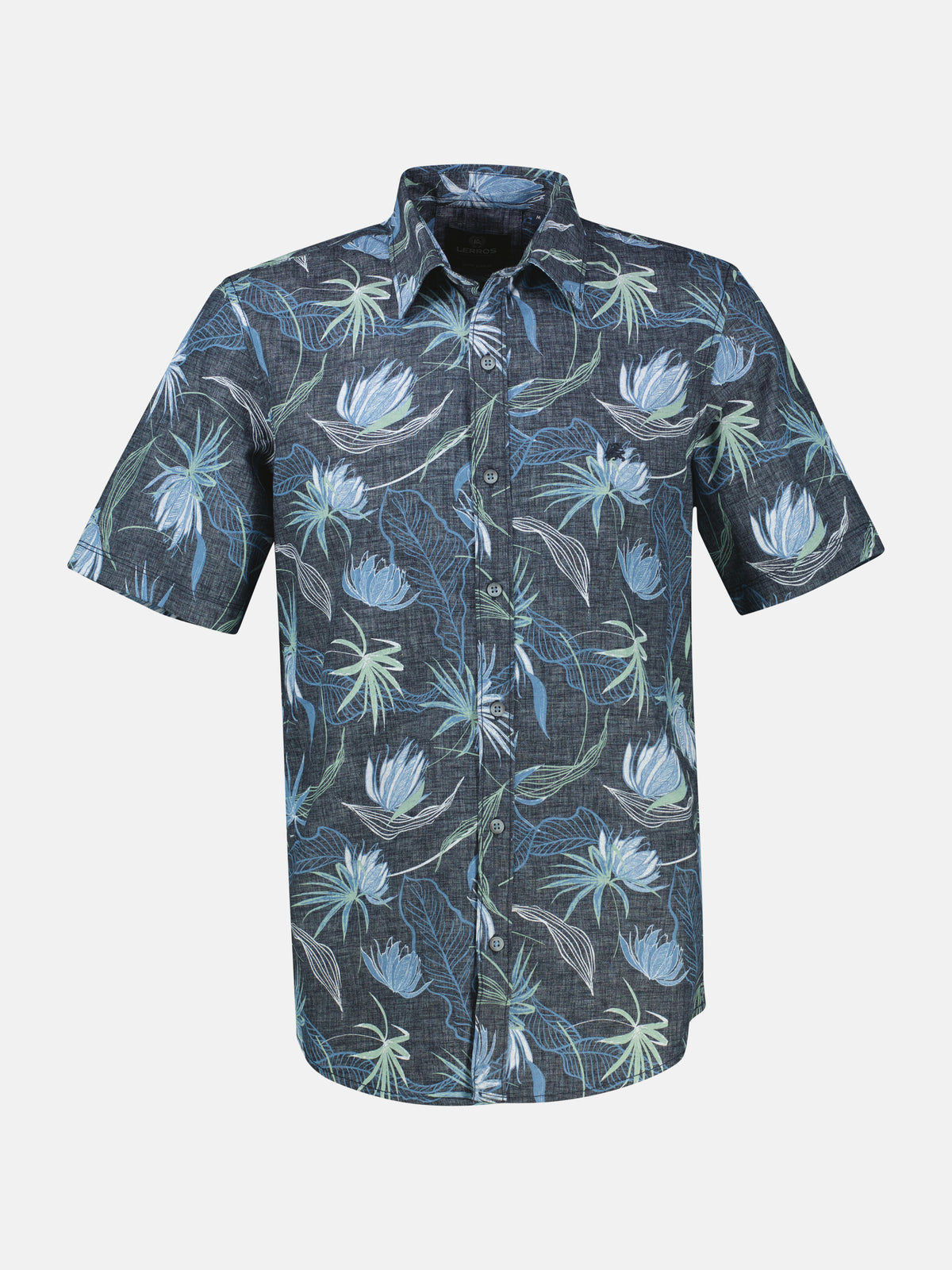 Casual Kurzarmhemd mit floralem Print aus leichtem Material - Kurzarmhemd