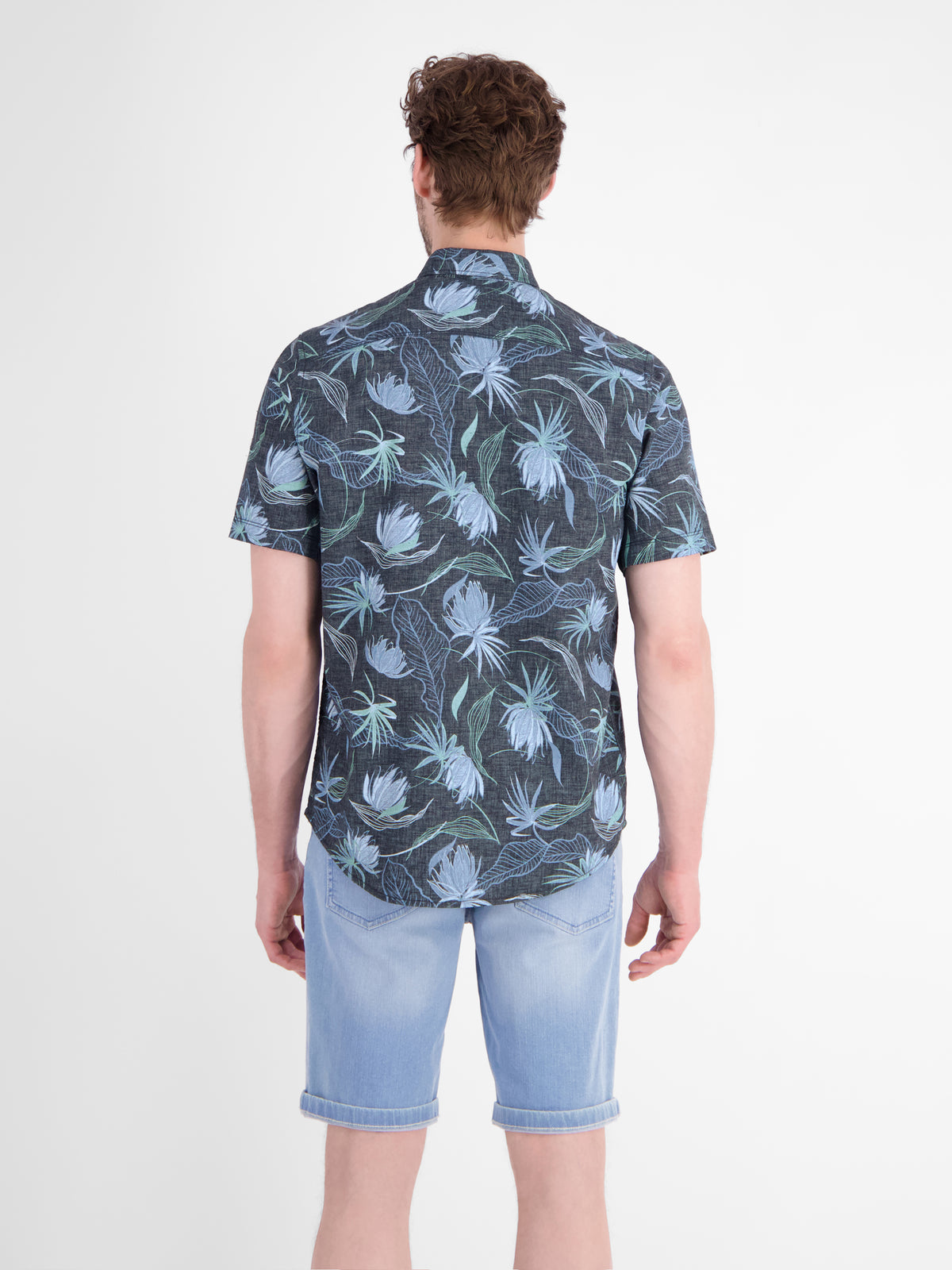 Casual Kurzarmhemd mit floralem Print aus leichtem Material - Kurzarmhemd