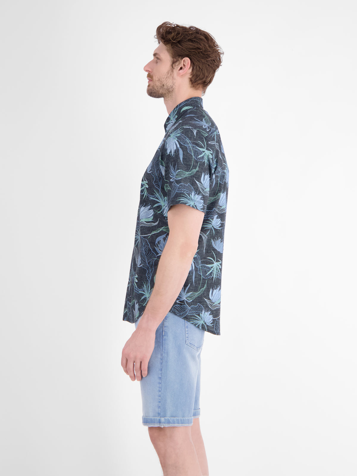Casual Kurzarmhemd mit floralem Print aus leichtem Material - Kurzarmhemd