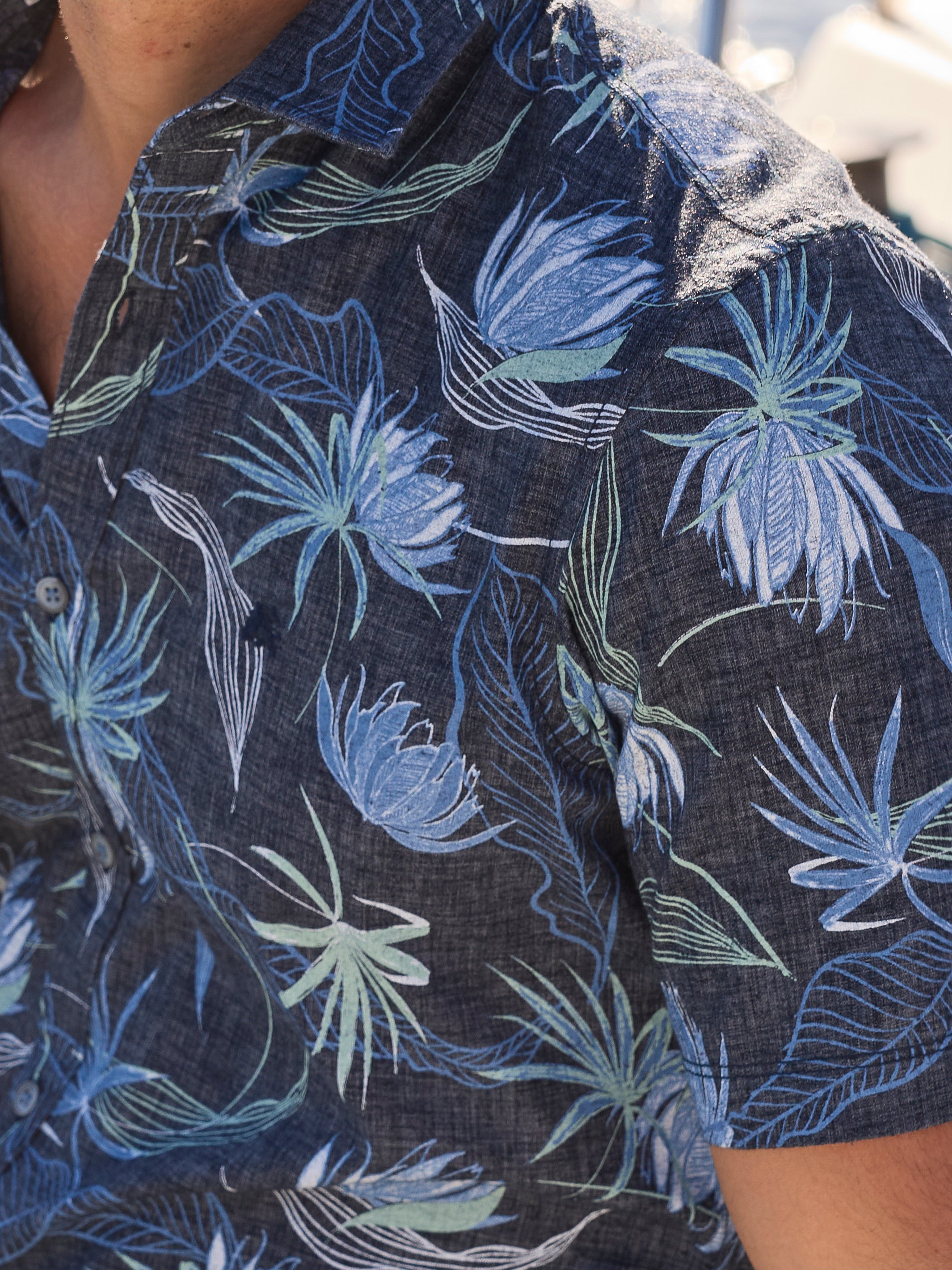 Casual Kurzarmhemd mit floralem Print aus leichtem Material - Kurzarmhemd