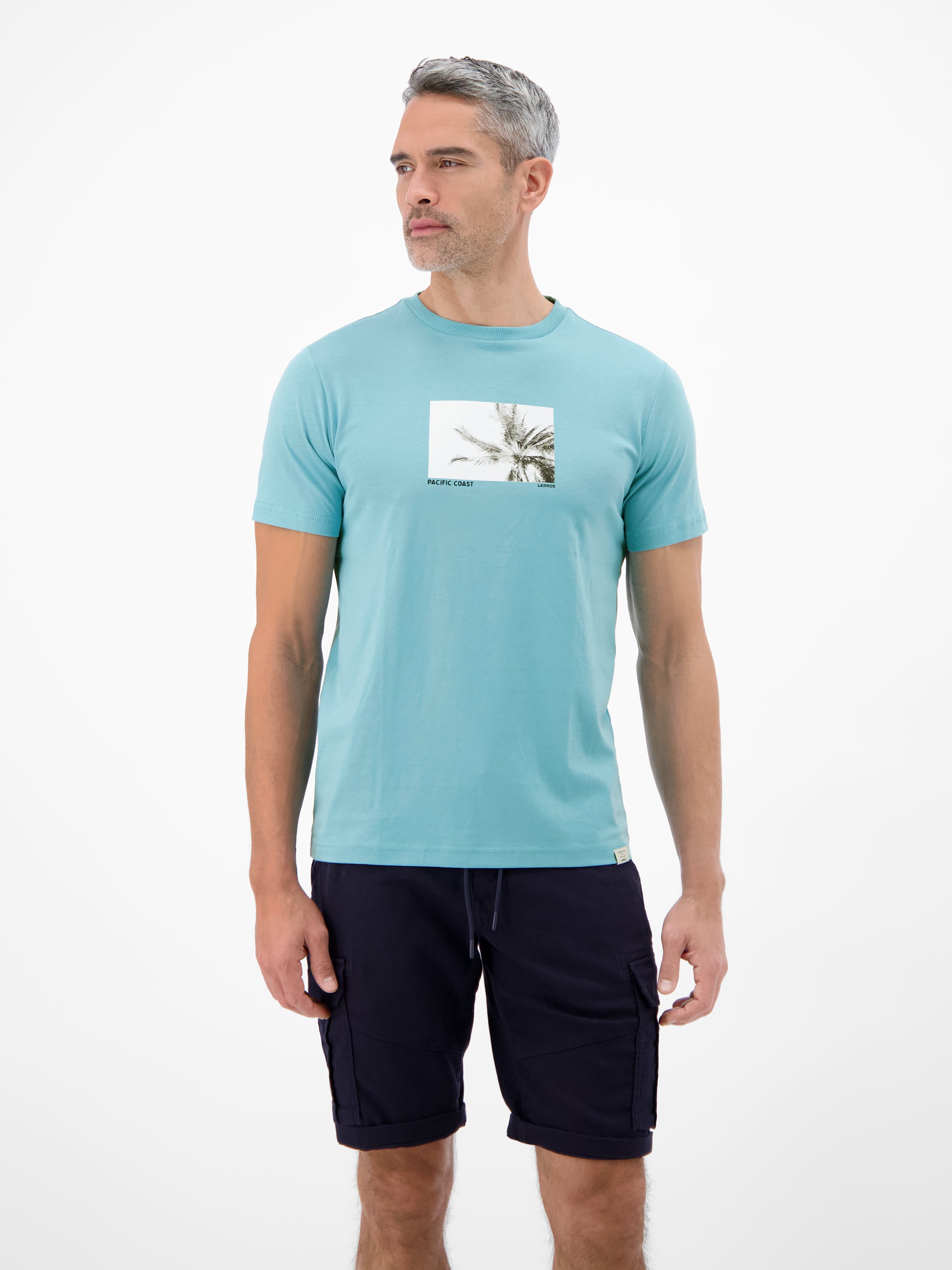 Baumwoll T-Shirt mit Motiv-Print und bequemem Rundkragen - T-Shirt Rundhals