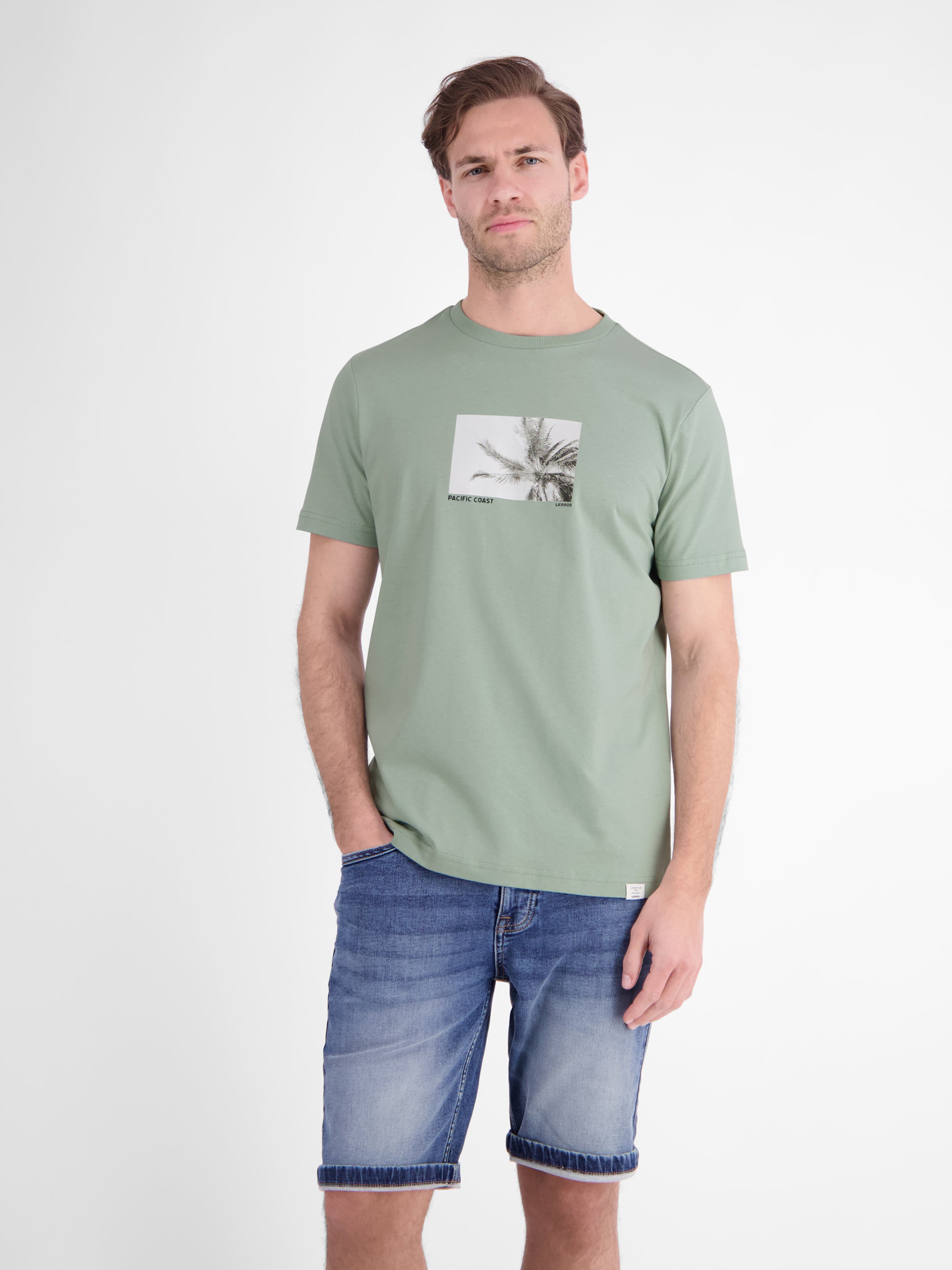 Baumwoll T-Shirt mit Motiv-Print und bequemem Rundkragen - T-Shirt Rundhals