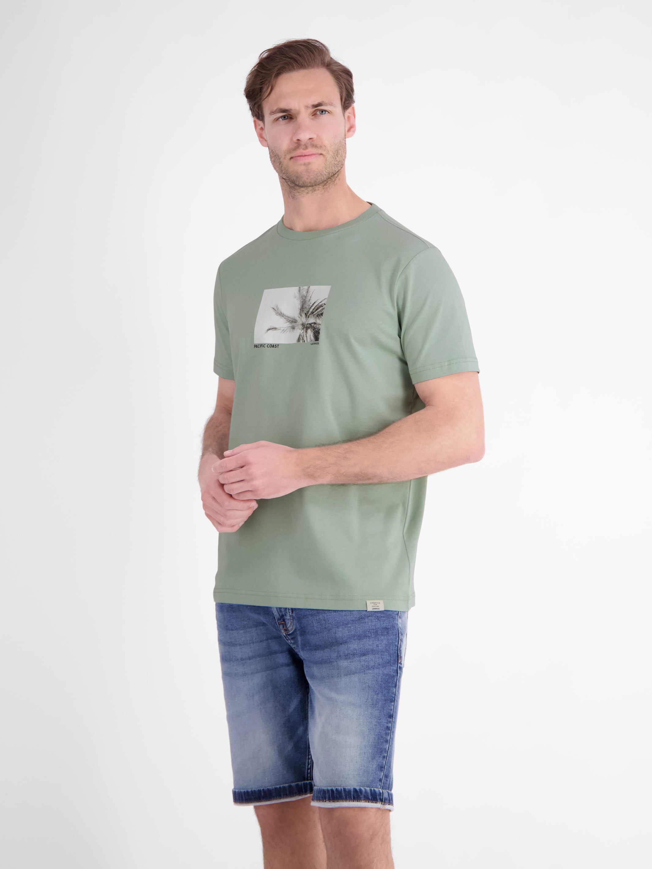 Baumwoll T-Shirt mit Motiv-Print und bequemem Rundkragen - T-Shirt Rundhals