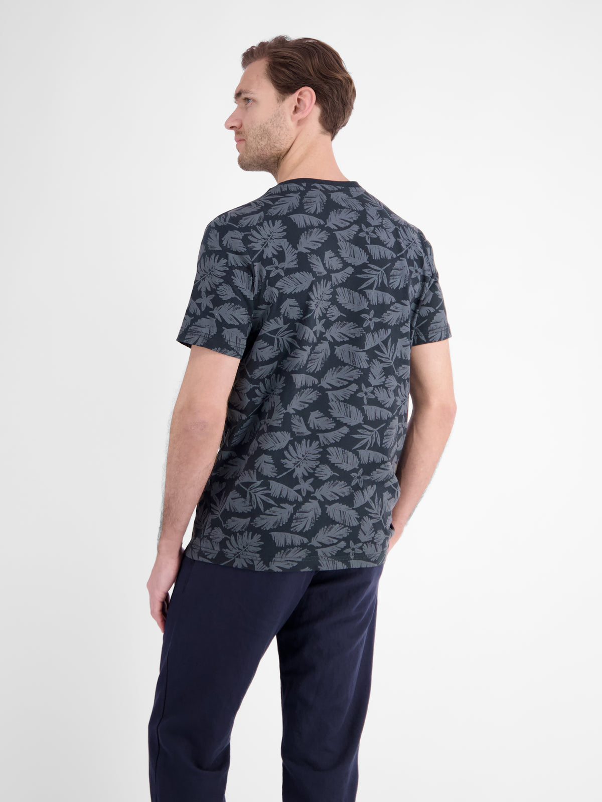 T-Shirt mit Rundkragen aus reiner Baumwolle mit Flower-Print - T-Shirt Rundhals